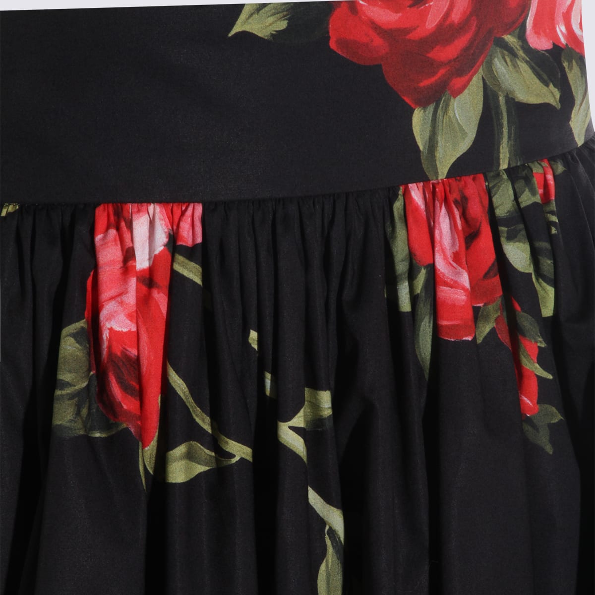 Dolce & Gabbana Black Mini Skirt With Floral Print Dolce E Gabbana
