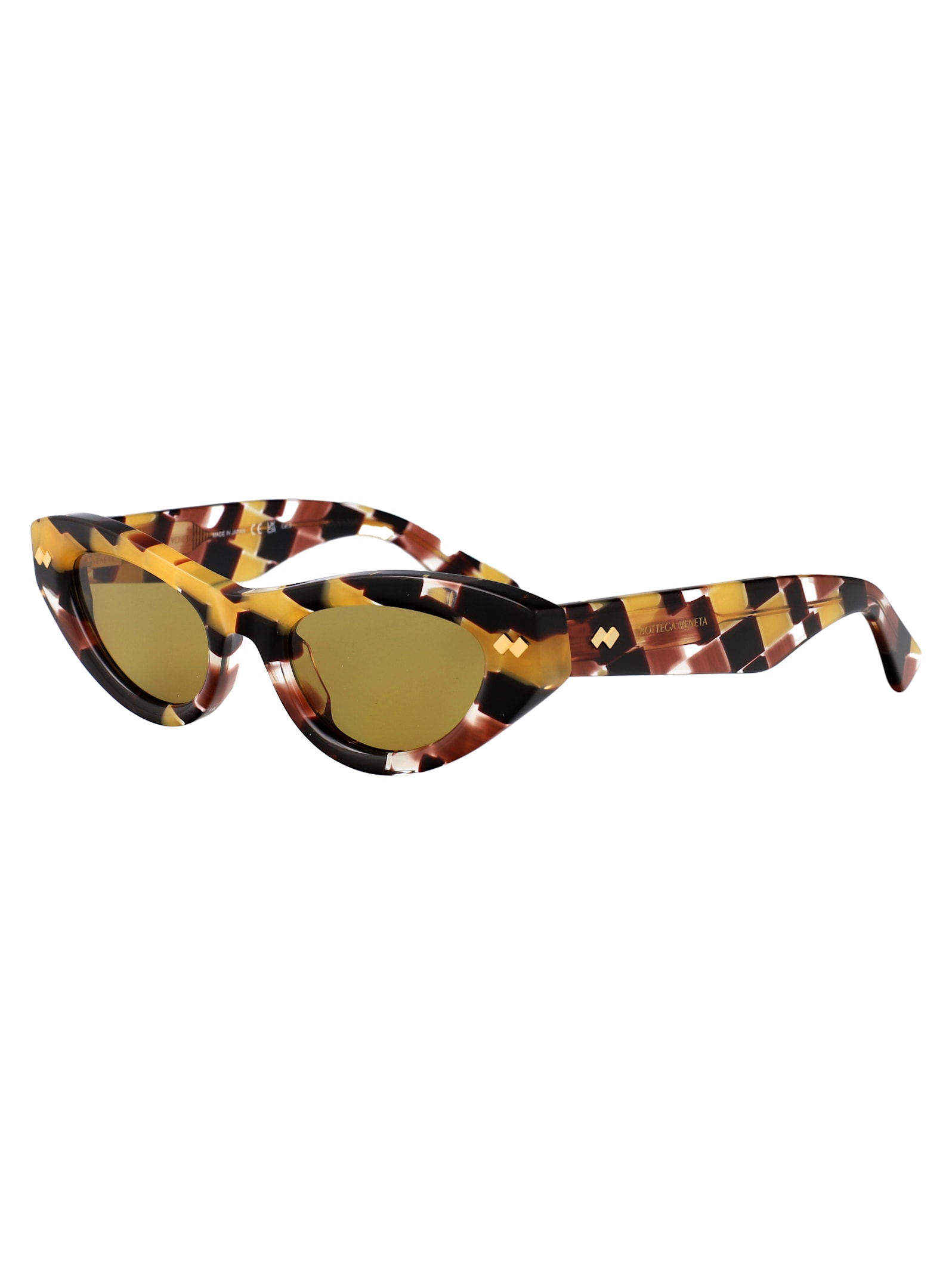 Bottega Veneta Multicolor Acetate Sunglasses In Multicolor-multicolor-yellow