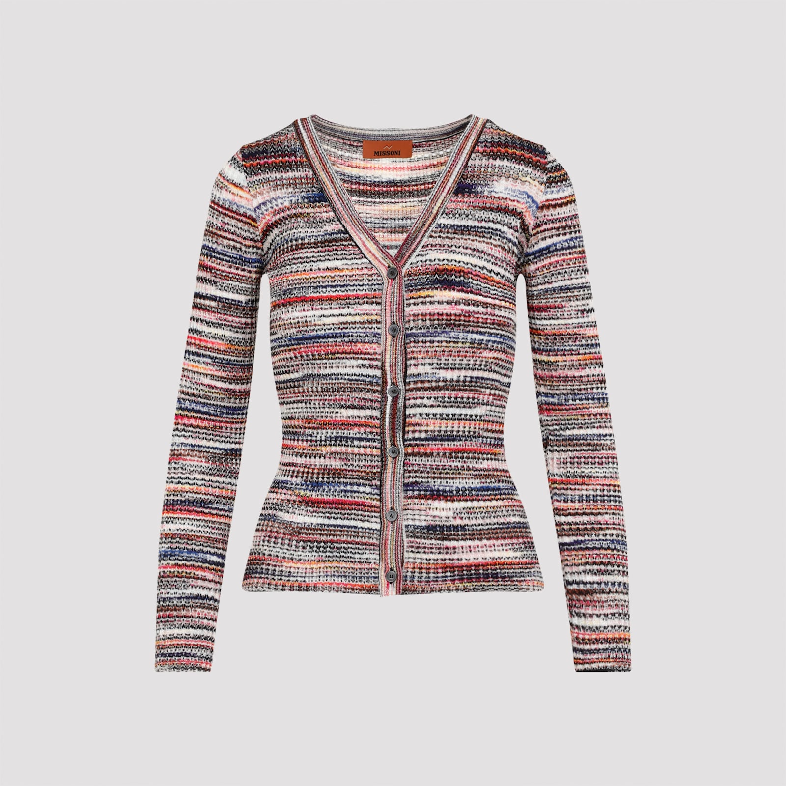 Shop Missoni Viscose Cardigan In Fd Multi Red Pink Blu