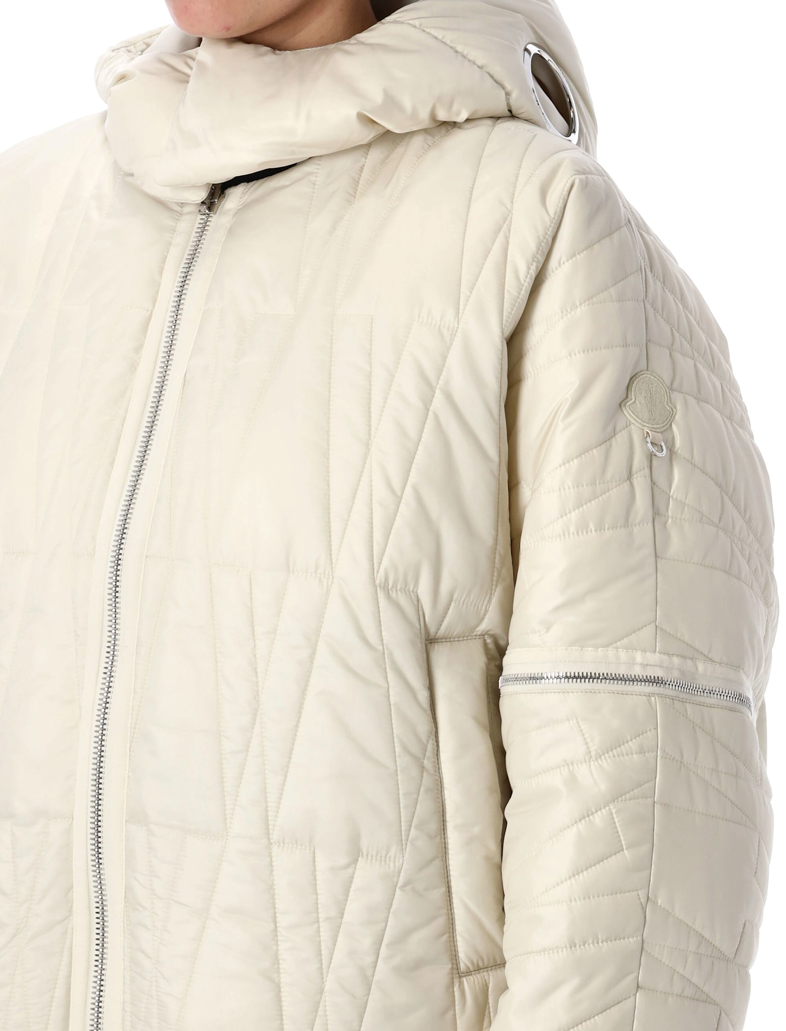 Moncler Haissa Short Down Jacket In Cream
