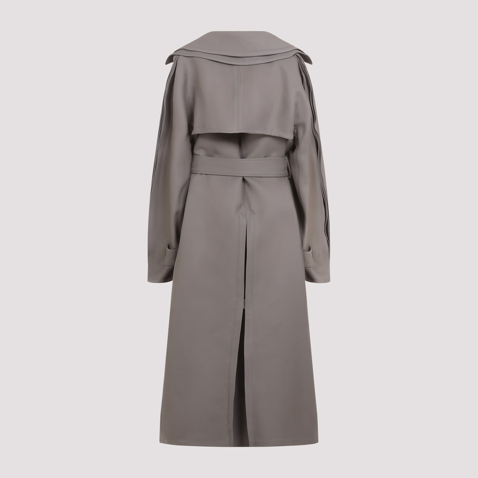 Alaïa Trench Coact Double Diagonal Women In Gray