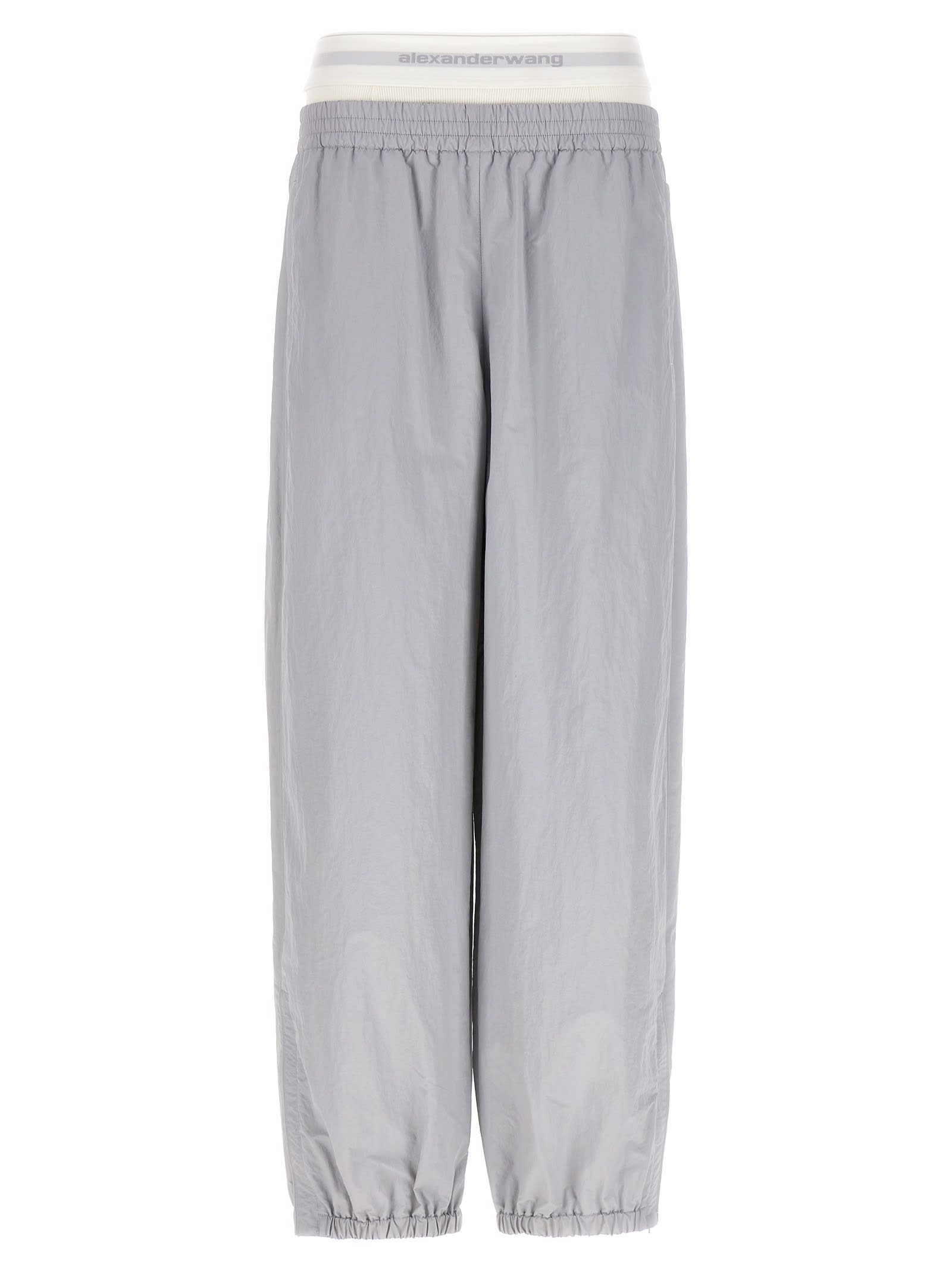 Shop Alexander Wang Visible Slip Joggers In Grey