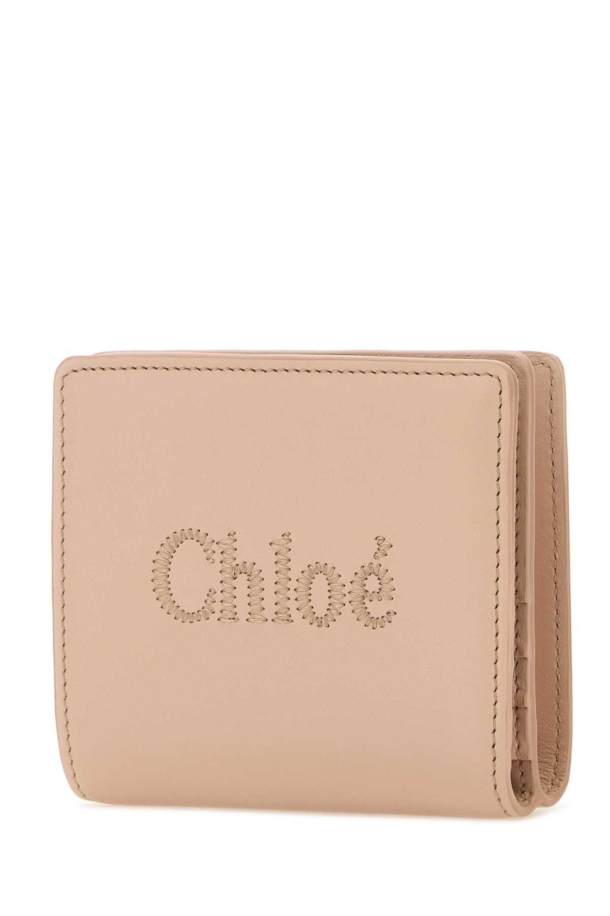 Shop Chloé Skin Pink Leather Wallet In Cementpink