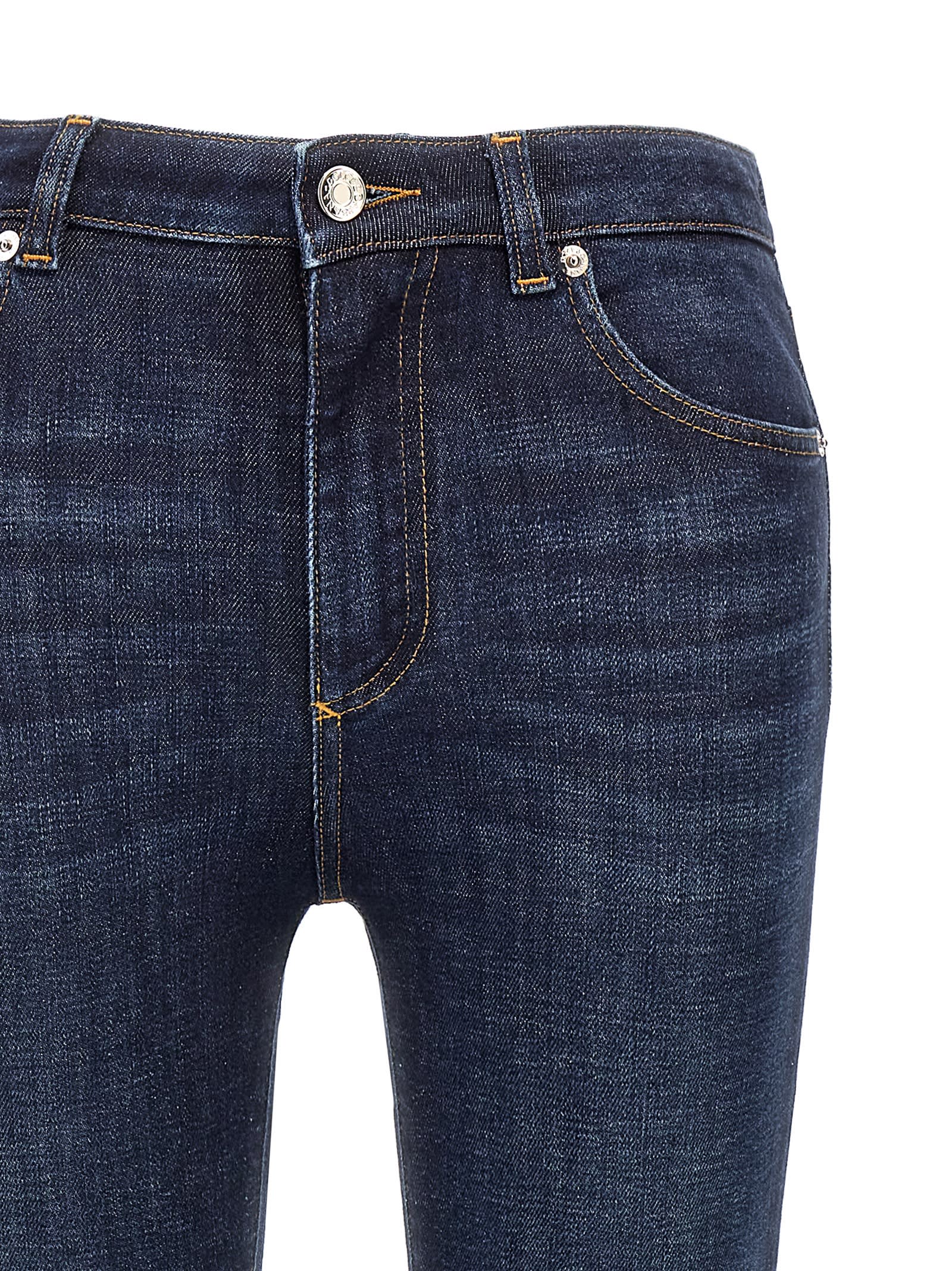 Dolce & Gabbana Slim Fit Denim Trousers With Five Pockets In Blue
