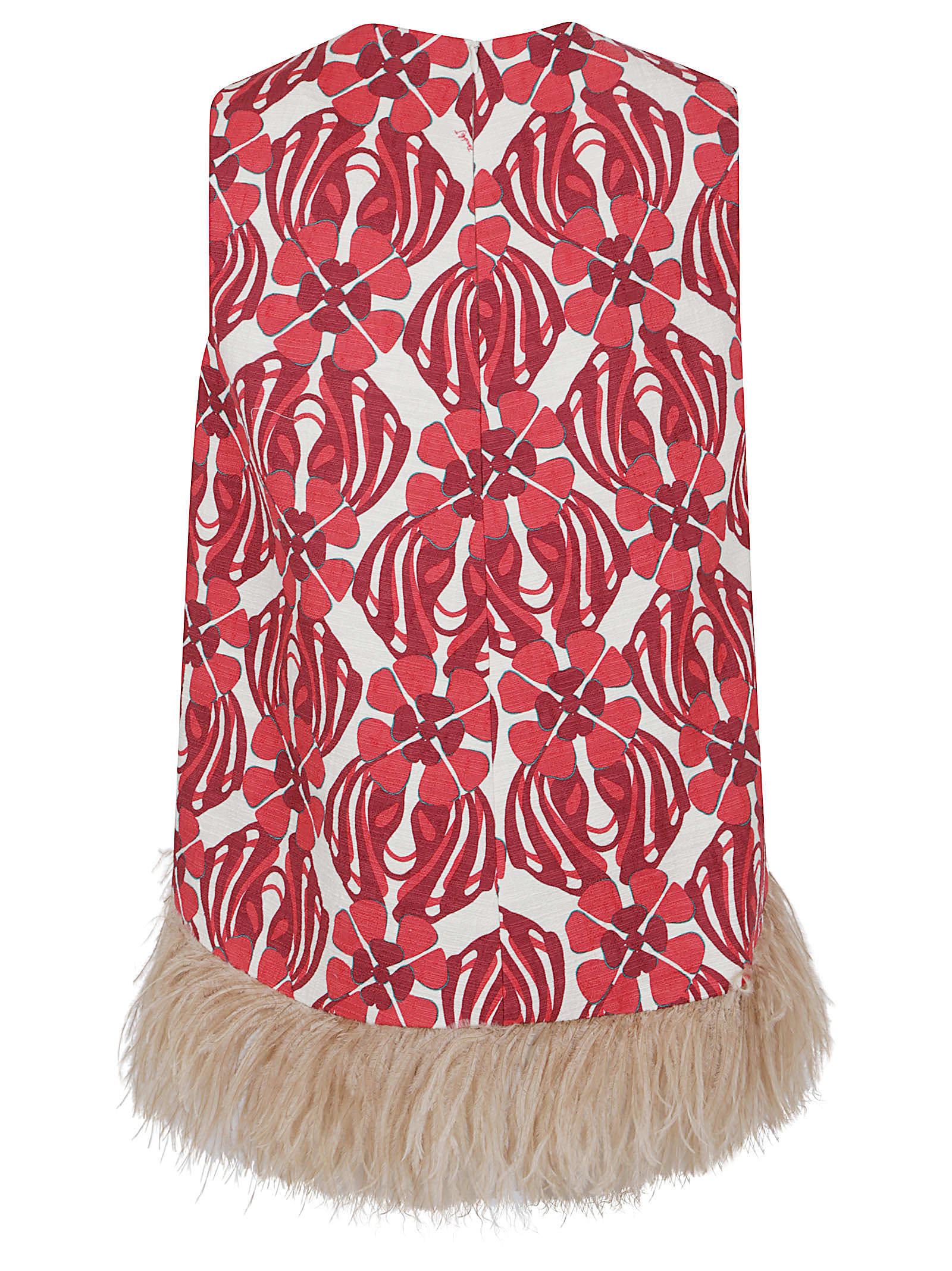 La Doublej La Scala Top (with Feathers) In Red