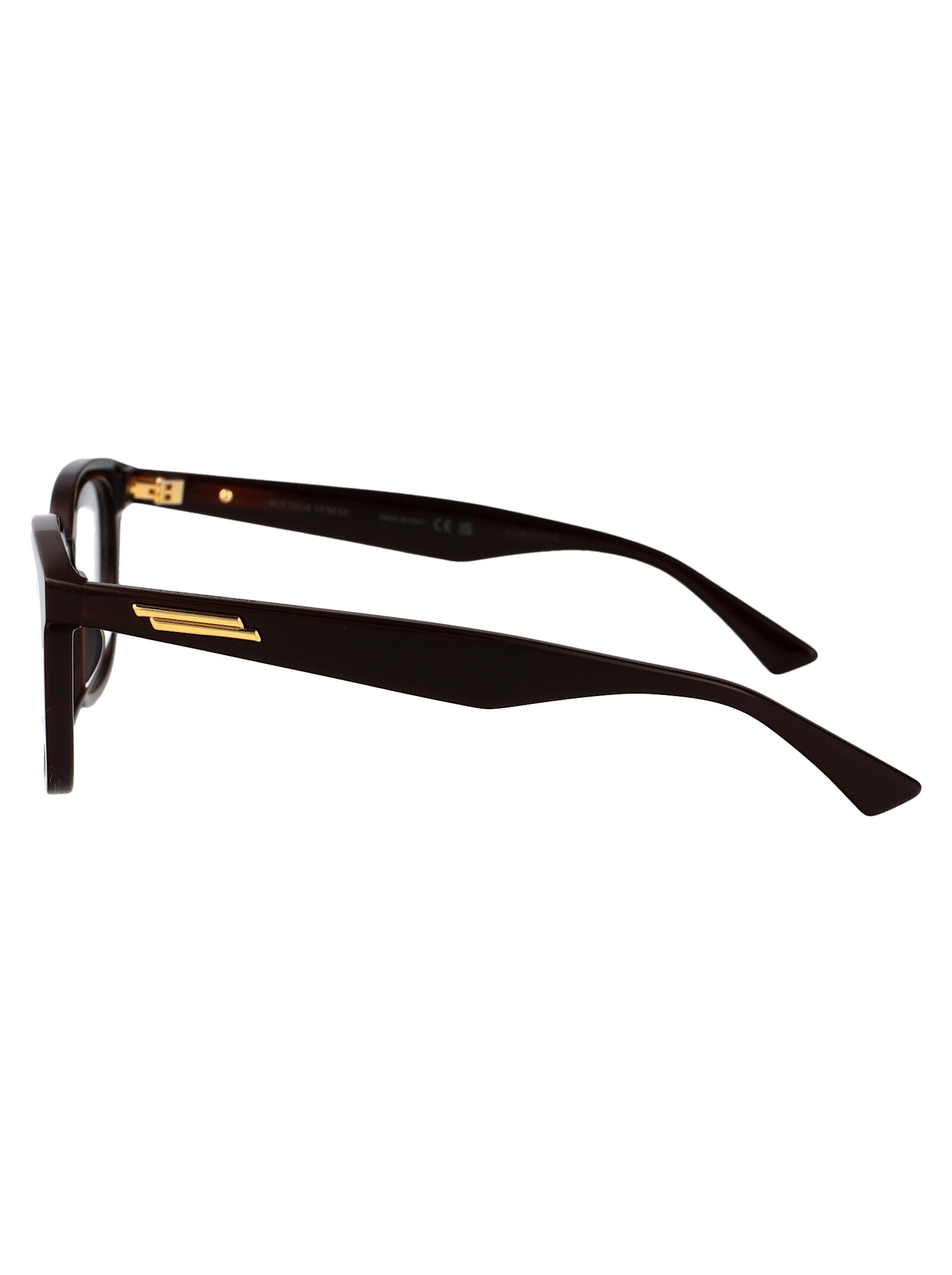 Bottega Veneta Brown-brown-transparent Acetate Glasses In Black