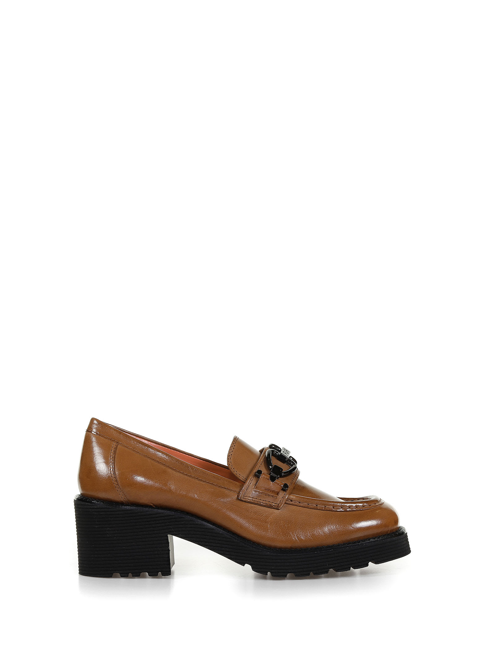 Pas de Rouge Leather Loafer With Heel