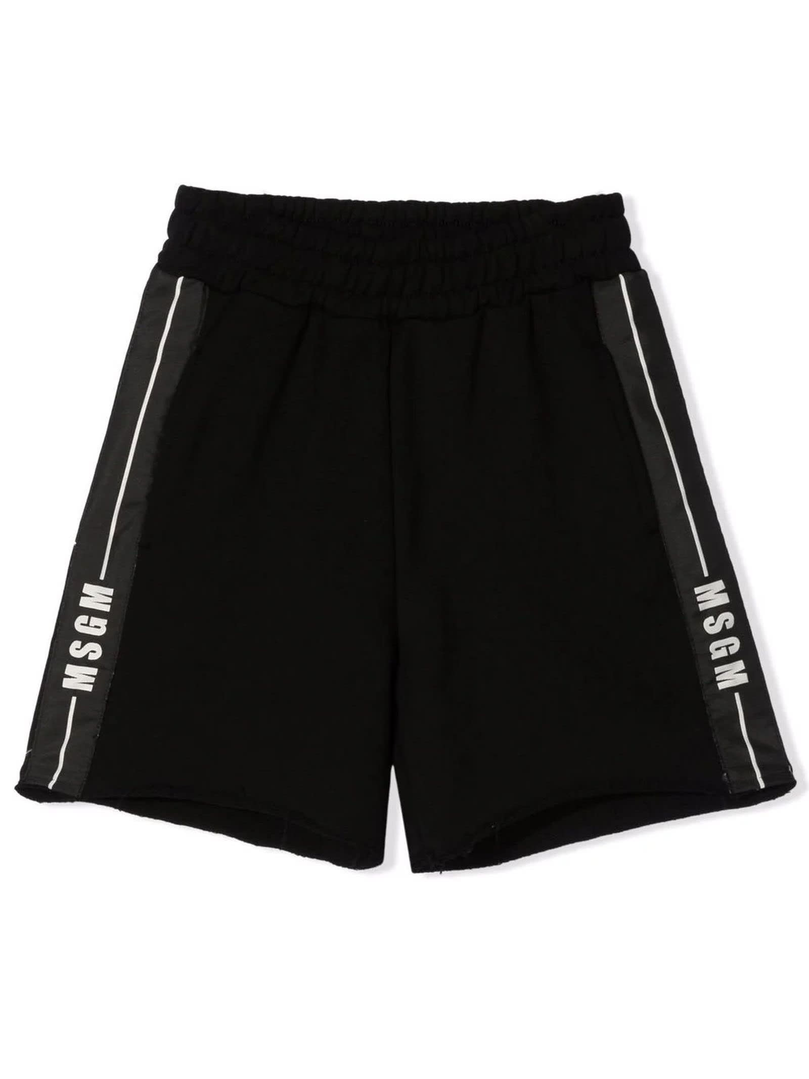 MSGM Black Cotton Shorts