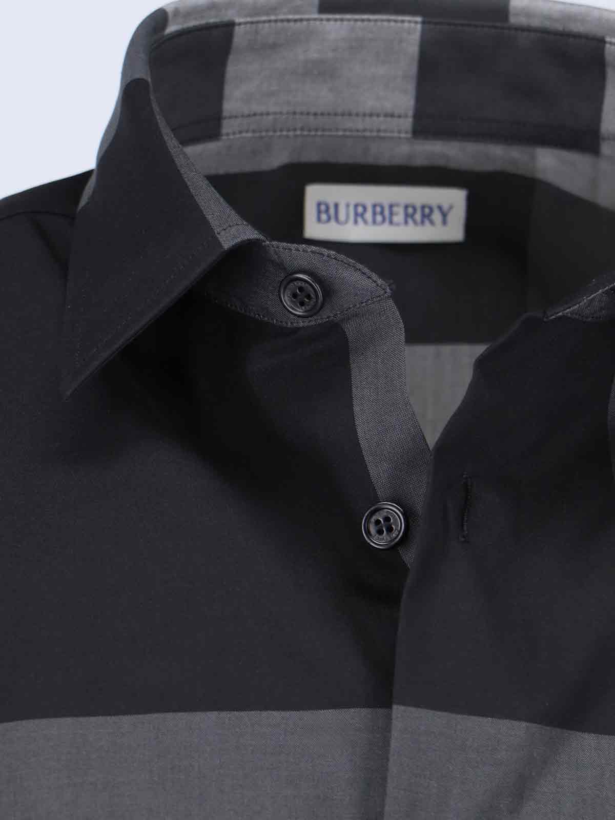Burberry Somerton Shirt In Black White And Red