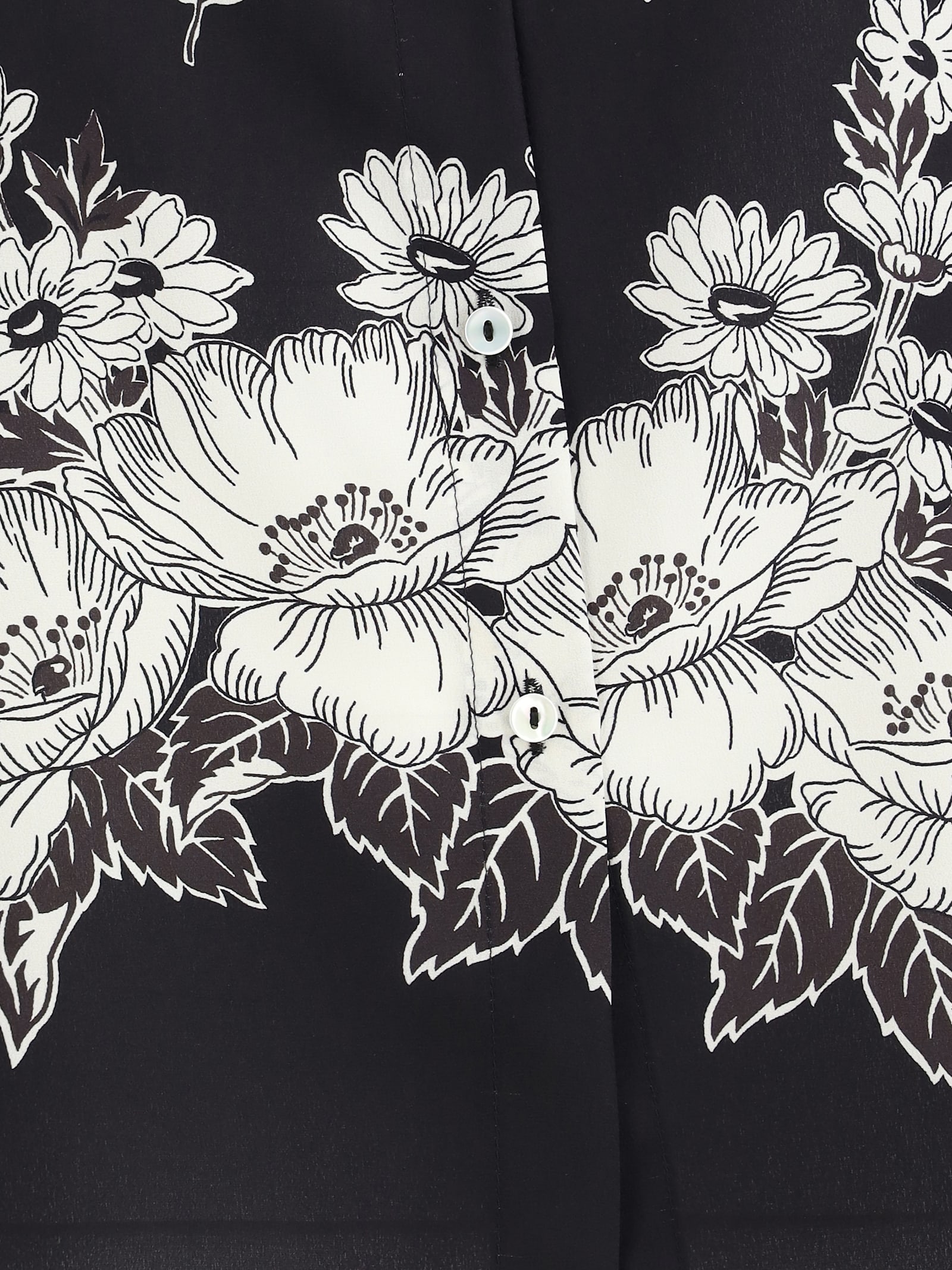 P.a.r.o.s.h P. A.r. O.s. H. Asymmetric Floral Print Shirt In Fantasia Nero