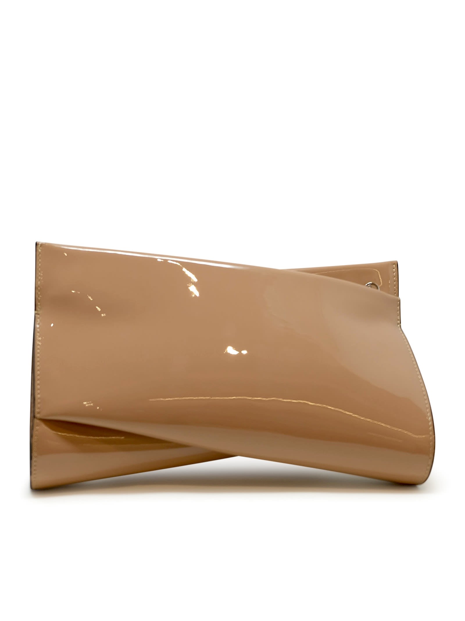 Christian Louboutin Nude Patent Loubitwist Clutch Bag