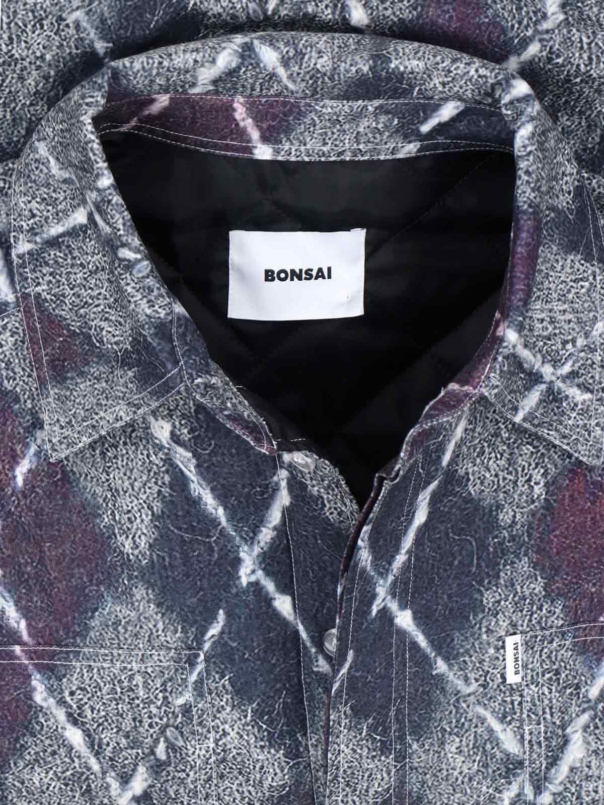Bonsai Diamond Texture Shirt Jacket In Gray