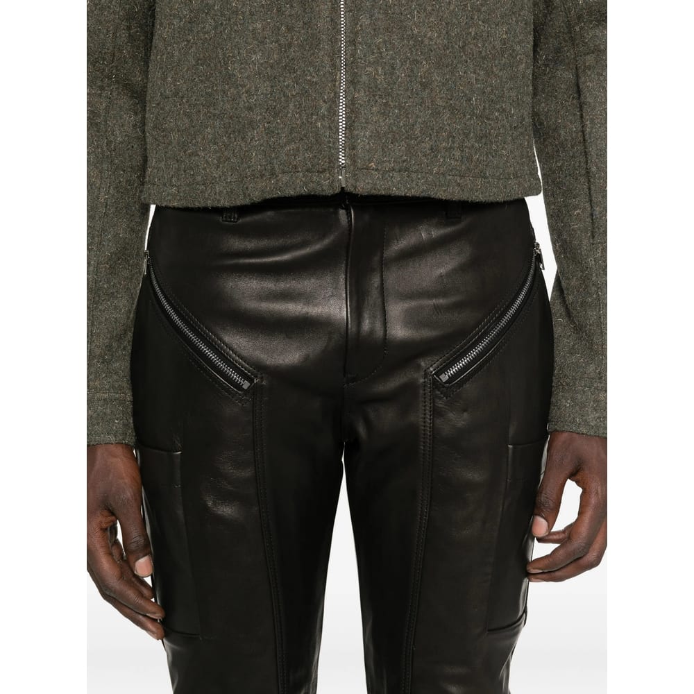 Rick Owens Leather Pant In Black