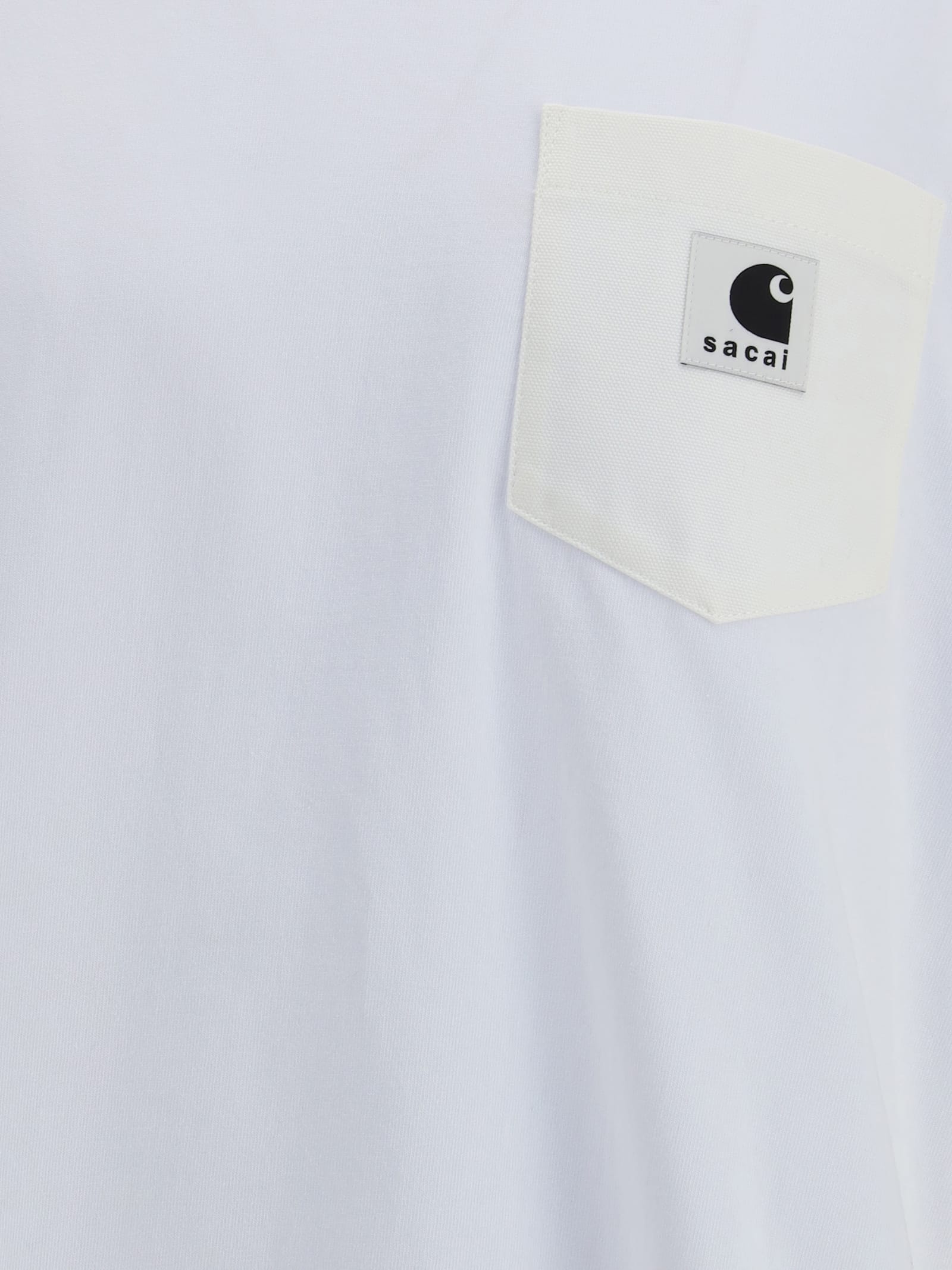 Sacai White Cotton T-shirt In White