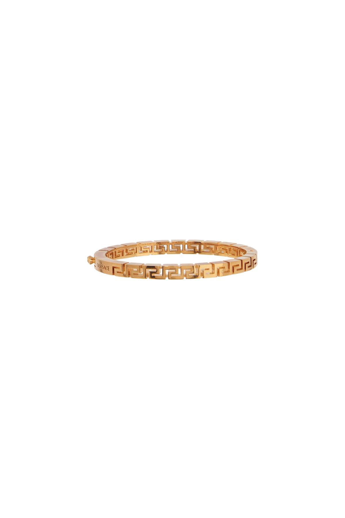 Shop Versace Greek Rigid Bracelet In  Gold (gold)