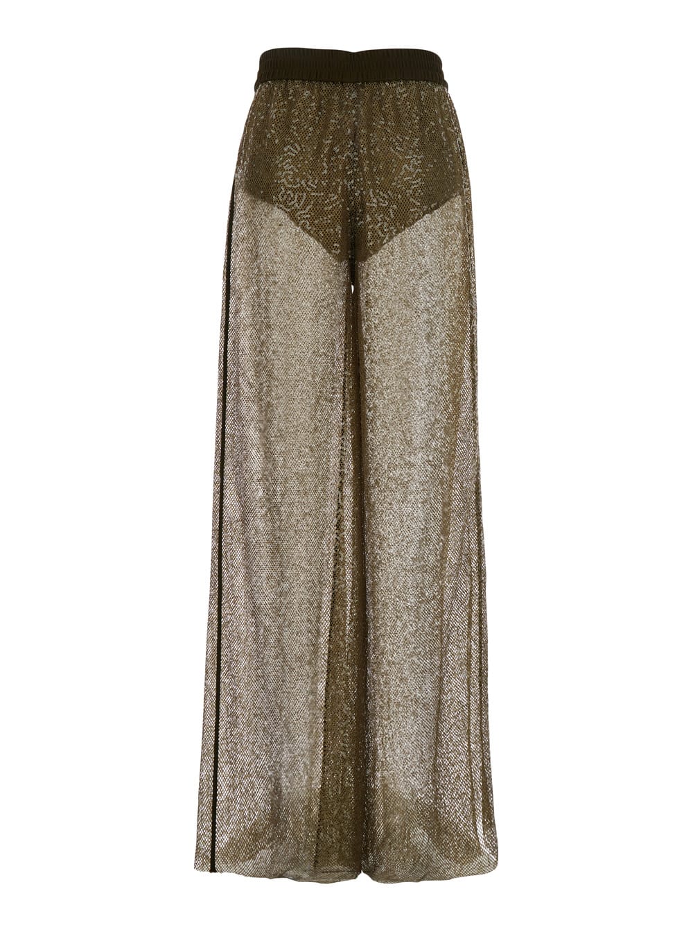 Pinko 'swatch' Green Rhinestoned Pants With Elastic Waist In Green