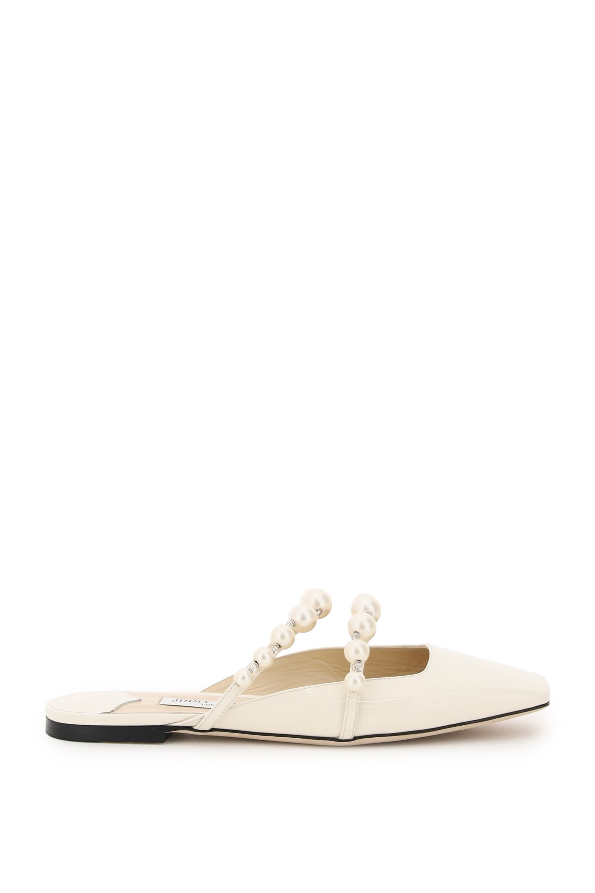 Buy Jimmy Choo Flat Amaya Patent Ballet Flats With Pearls online, shop Jimmy Choo shoes with free shipping
