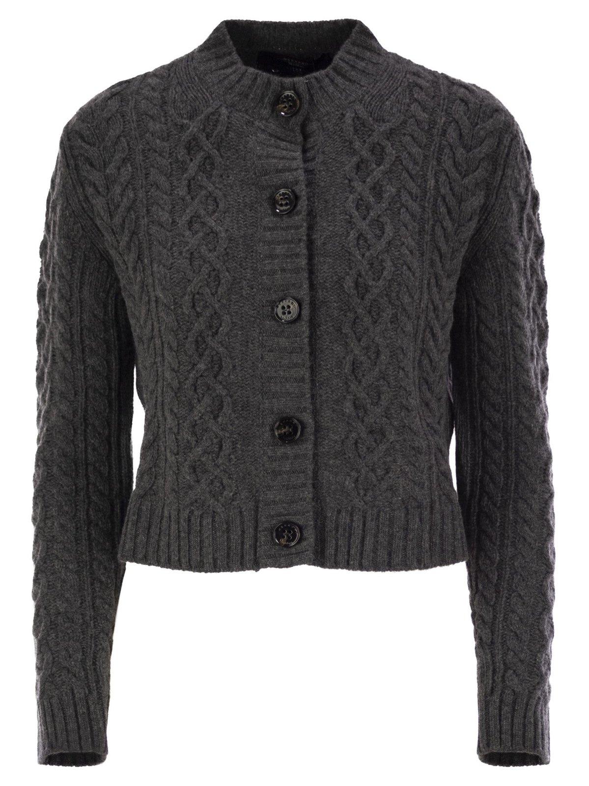 Buttoned Crewneck Cardigan