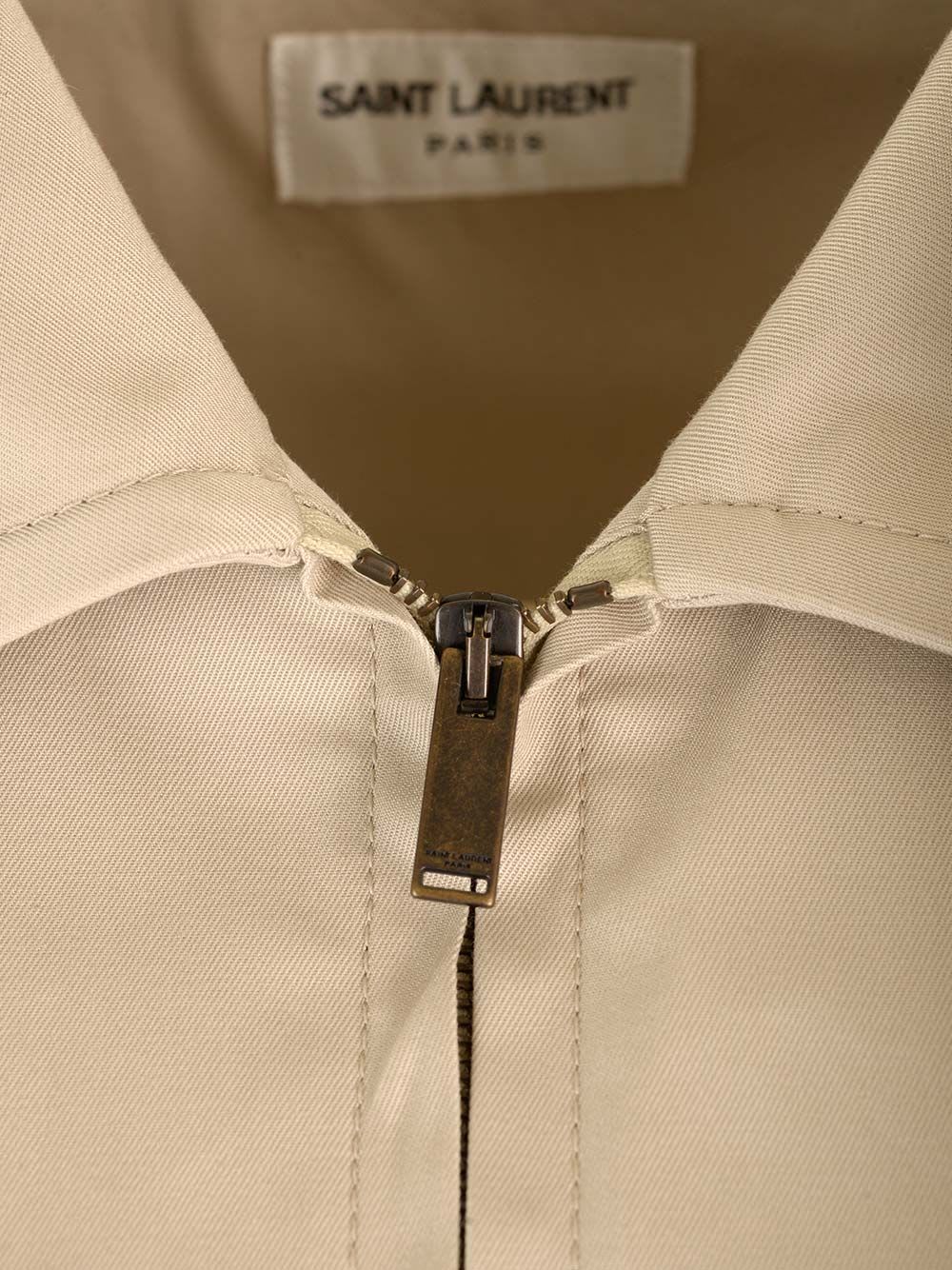 Saint Laurent Cotton Twill Belted Tracksuit In Nude & Neutrals