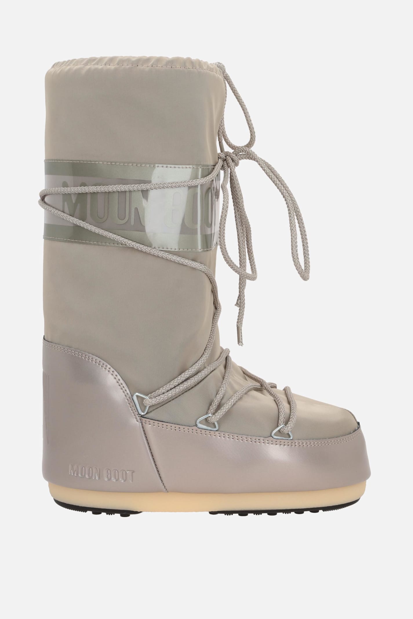 Moon Boot Icon Glance Satin High-top Snow Boots In Gray