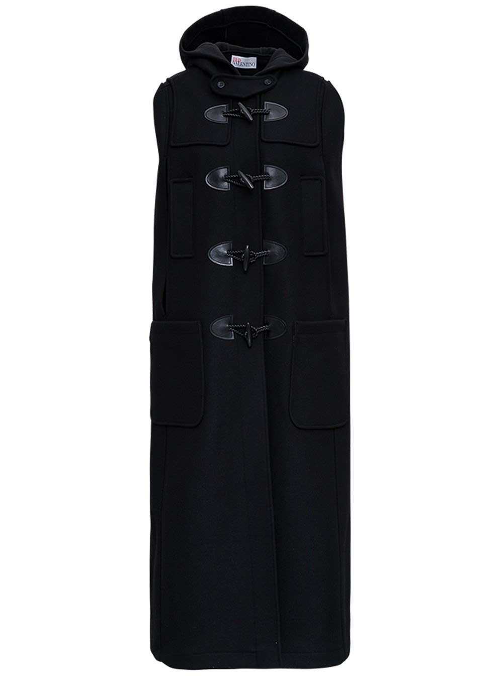 RED Valentino Long Black Wool Cape