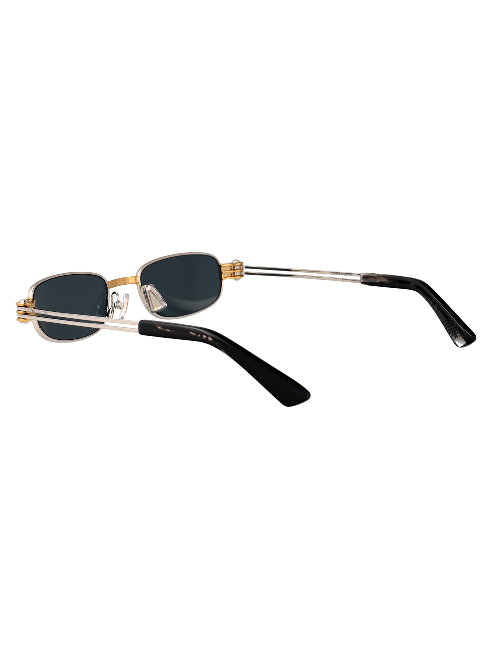 Bottega Veneta Bv1381s Linea Other 003 Silver Blue Sunglasses In Green