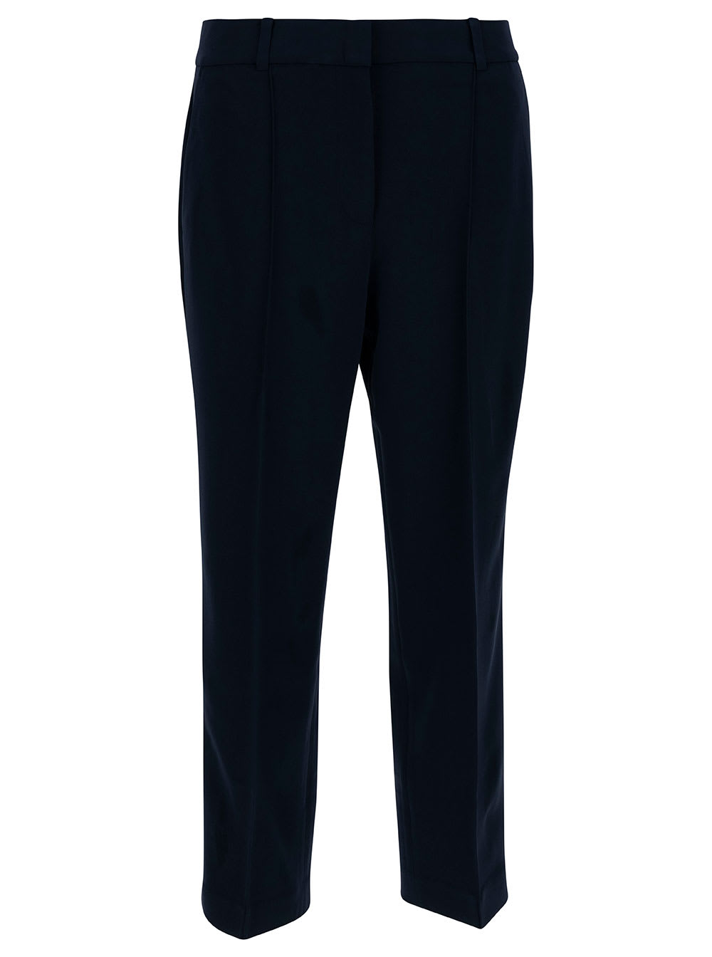 Shop Michael Michael Kors Blue Slim Crop Pants In Acetate Blend Woman