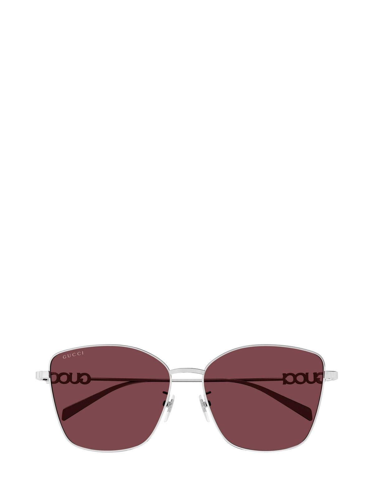 Gucci Butterfly Frame Sunglasses In Metallic