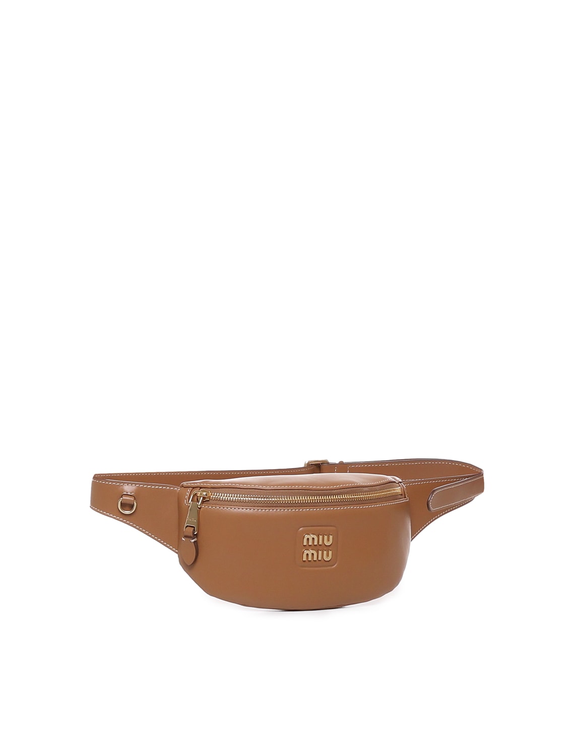 Shop Miu Miu Belt Bag In Calfskin In Caramello