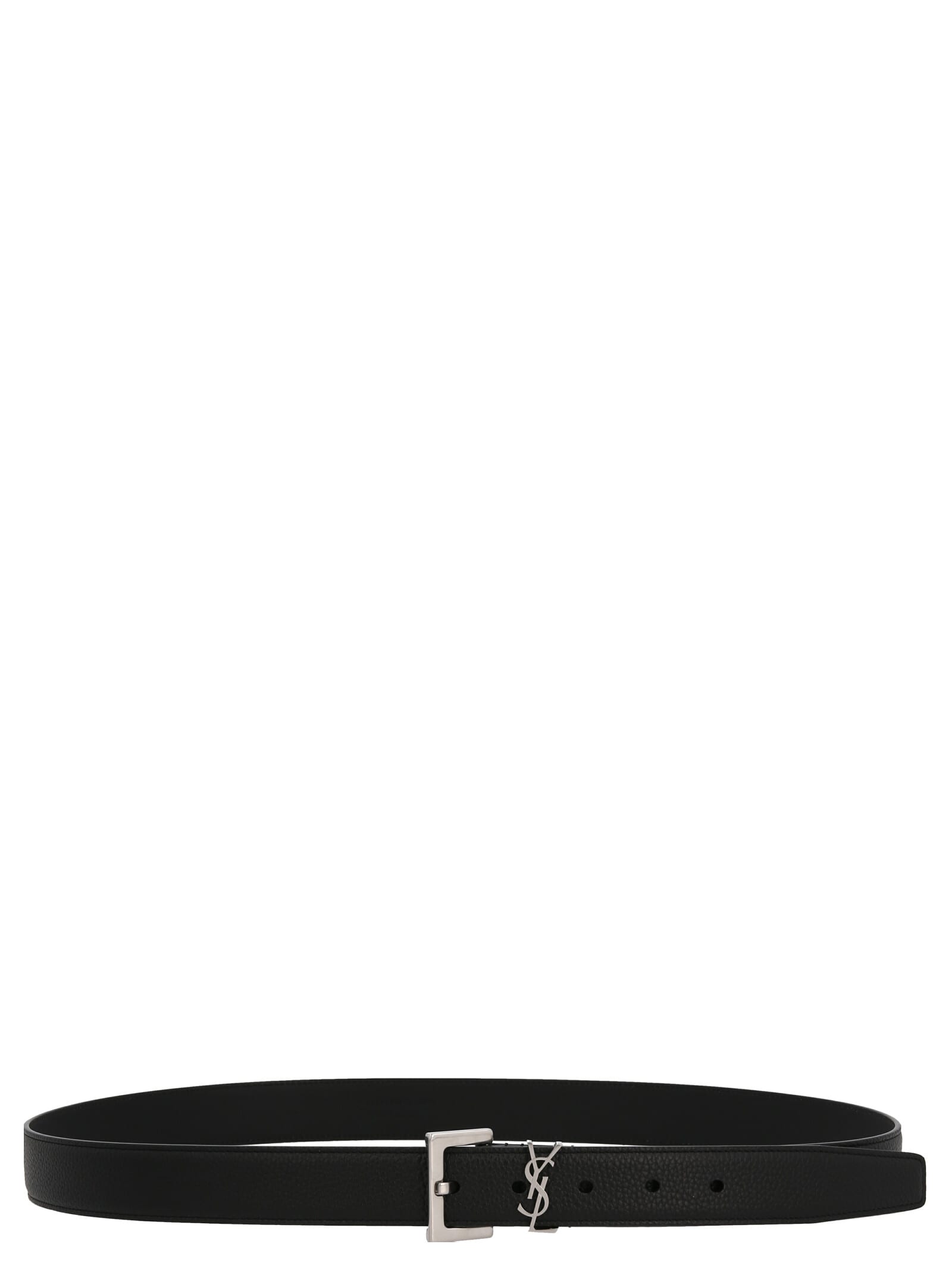 Saint Laurent Monogram Belt In Black