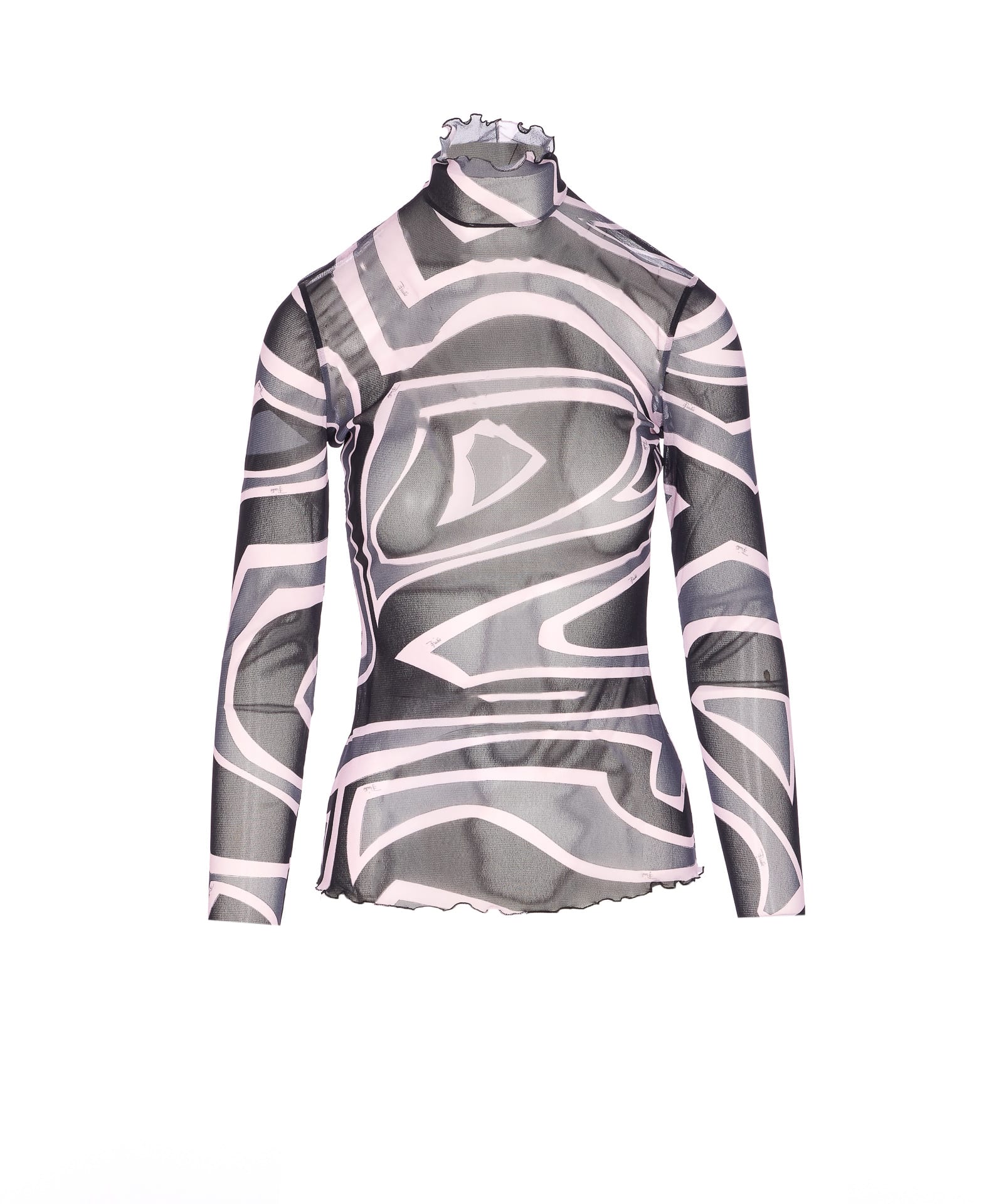 Pucci Labirinto Print Tulle Top In Multi