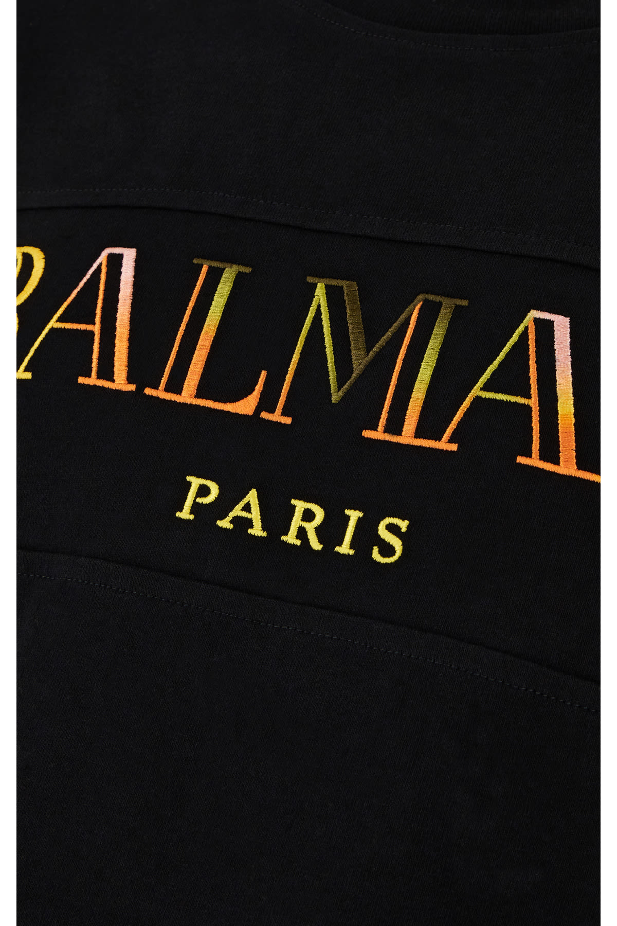 Shop Balmain Black Cotton T-shirt In Noir Multi