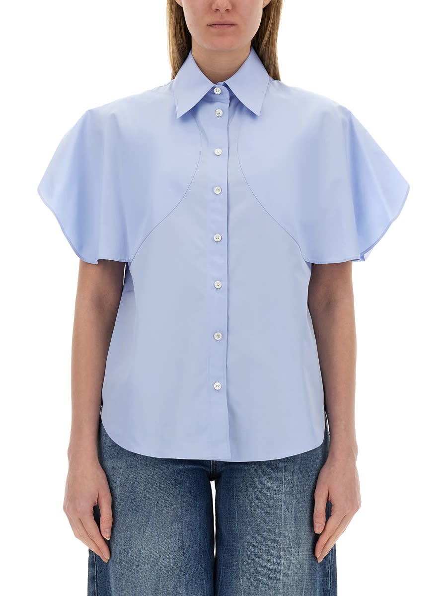 Stella Mccartney Shirt With Short Sleeves In Blue