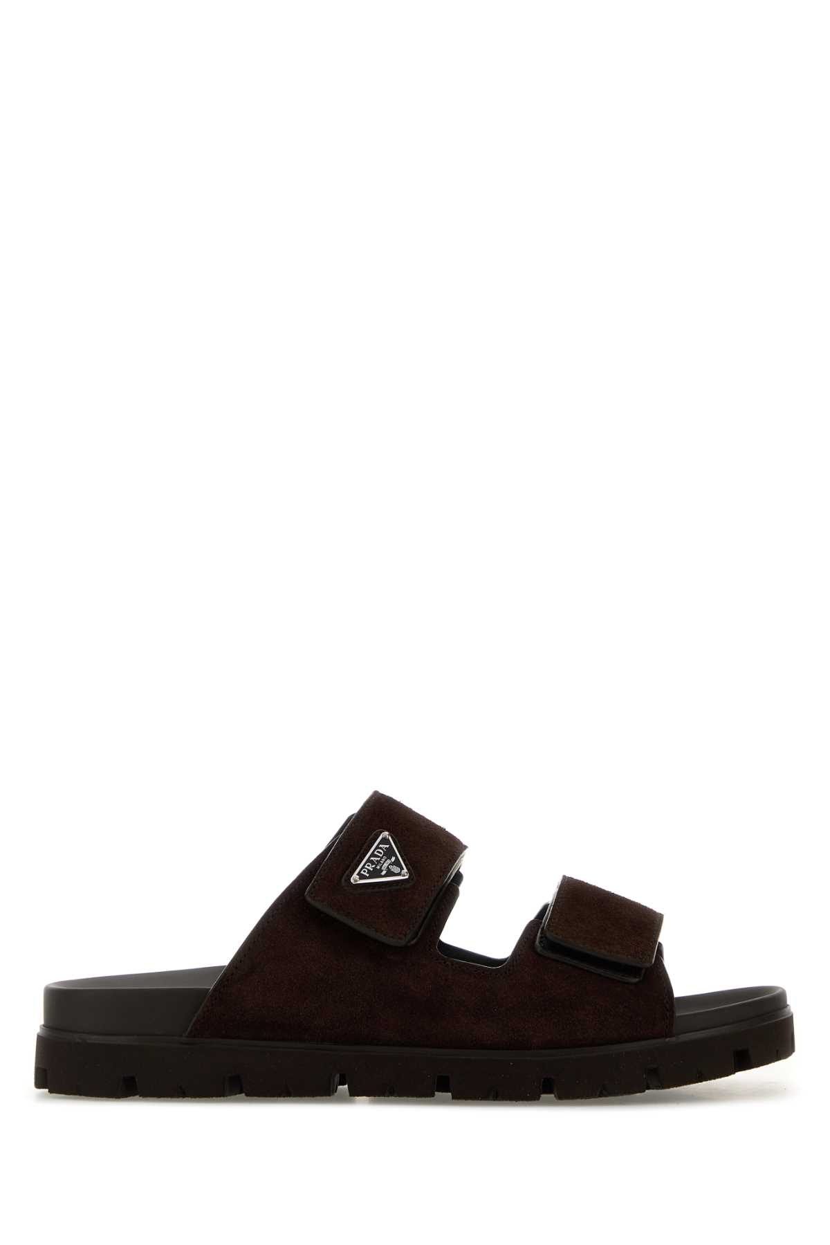 Prada Dark Brown Suede Slippers