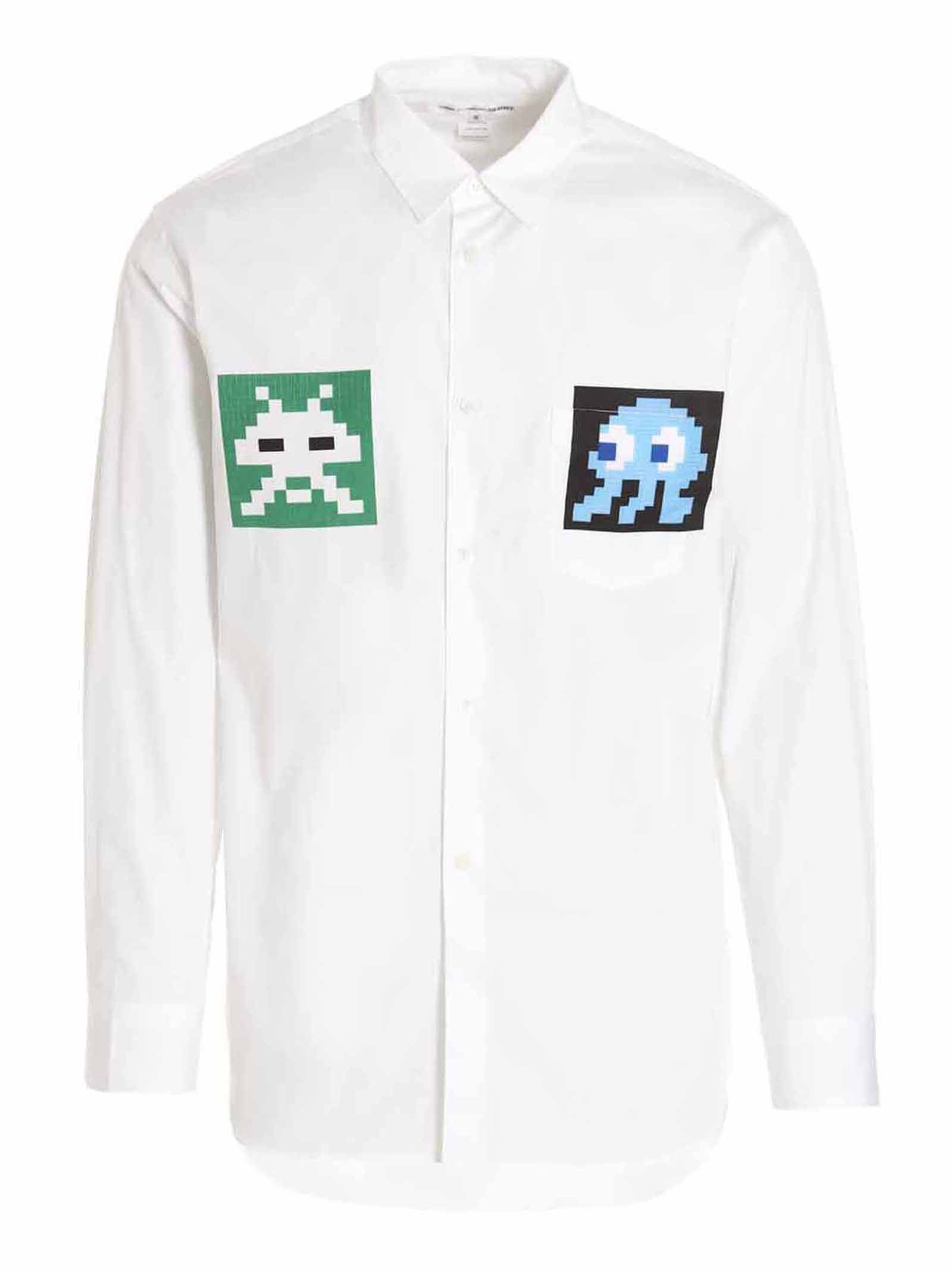 Shop Comme Des Garçons Shirt Pixel Print Shirt In White