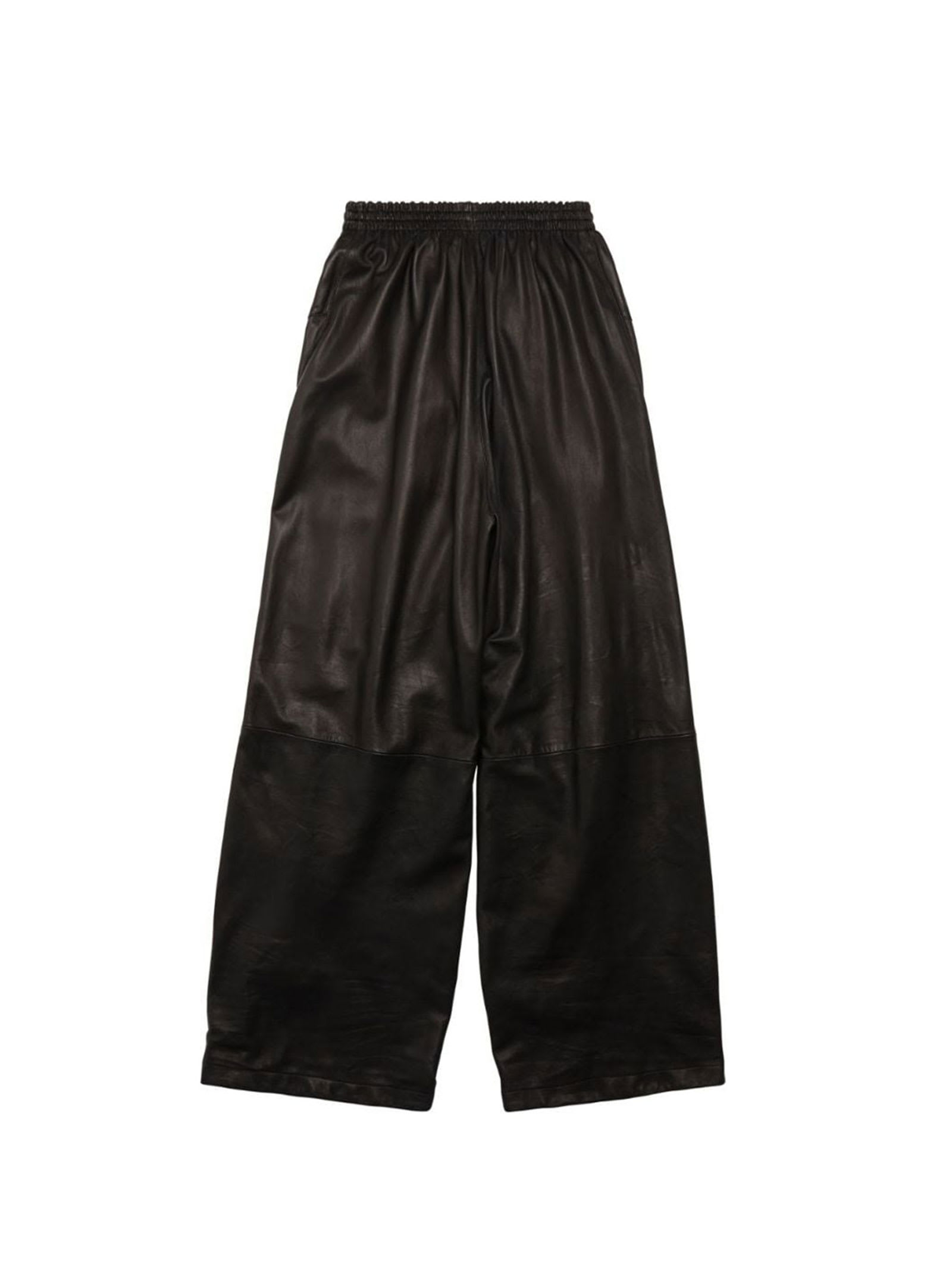 Shop Balenciaga 3b Sports Icon Leather Track Trousers In Black