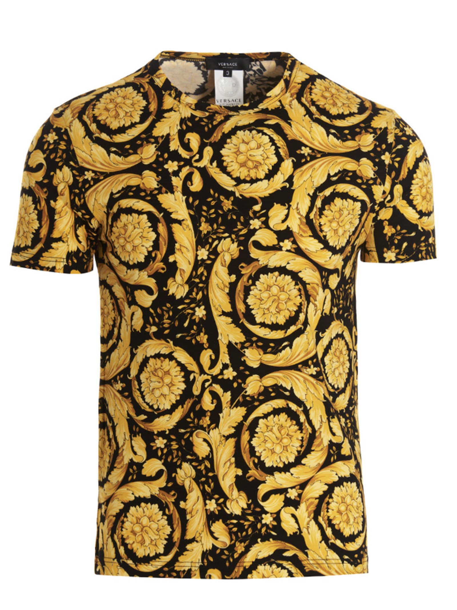 Versace Men's Black/Multi Baroque Print Cotton T-shirt, Size Small  A78910-A224447-A71R - Jomashop