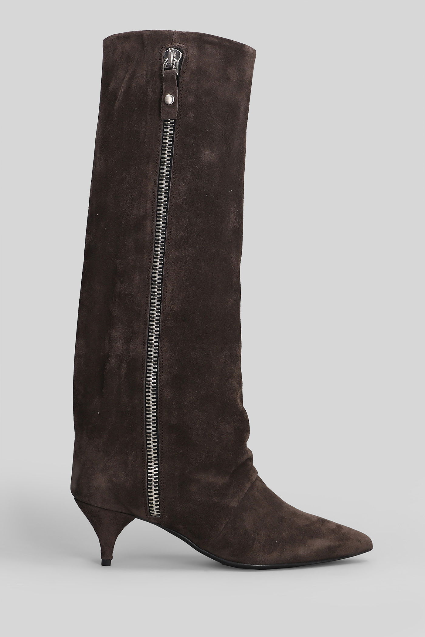 Alchimia High Heels Boots In Brown Suede In Brown