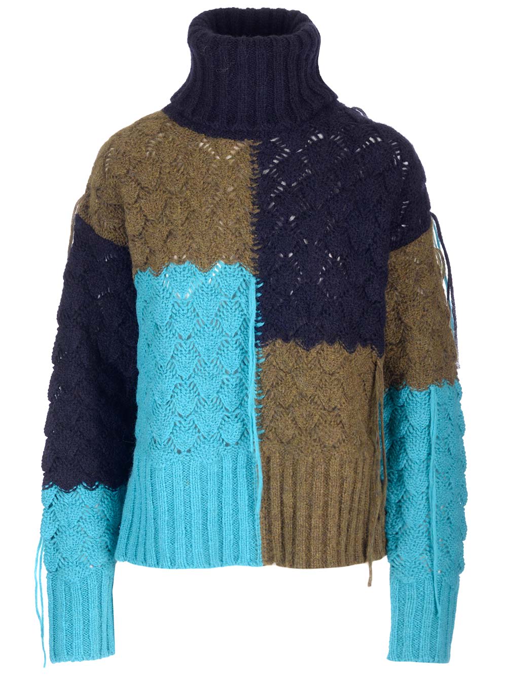 ALANUI PATCHWORK KNIT SWEATER