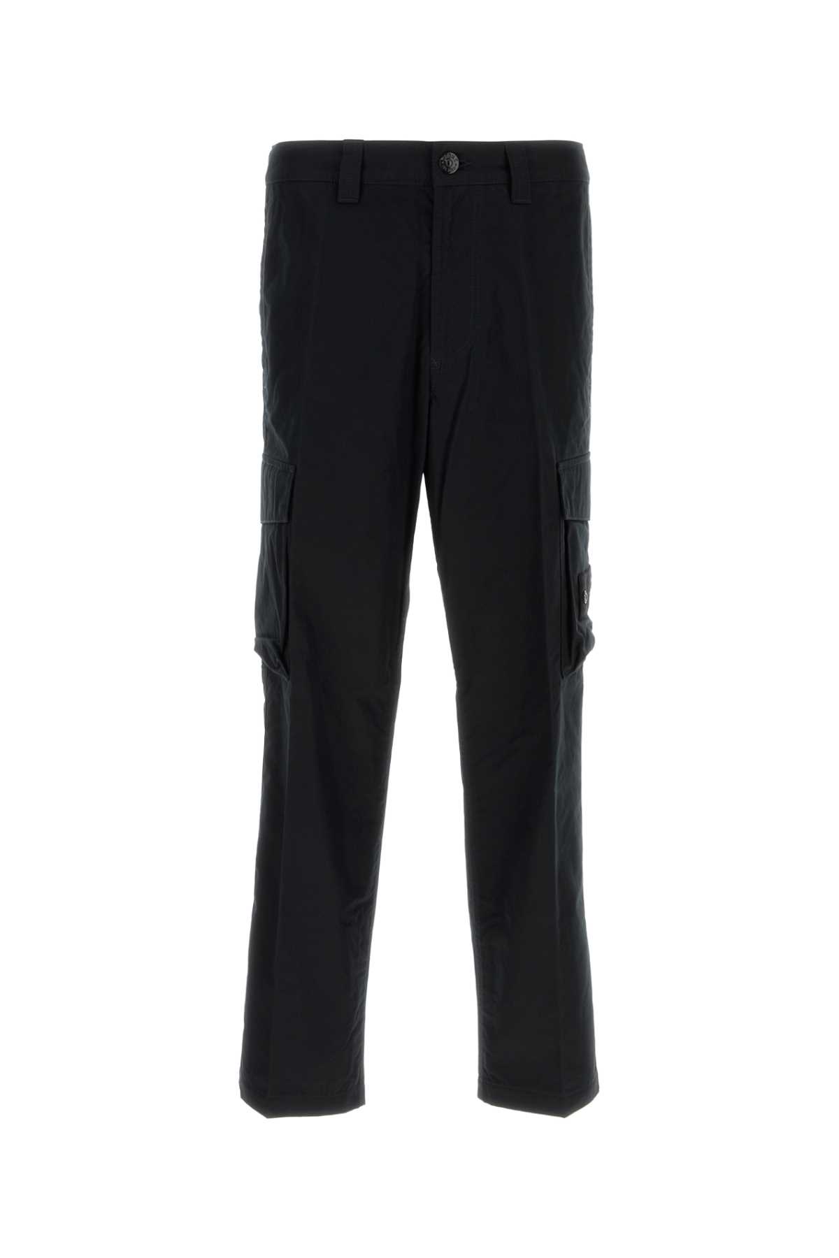 Shop Stone Island Black Cotton Cargo Pant