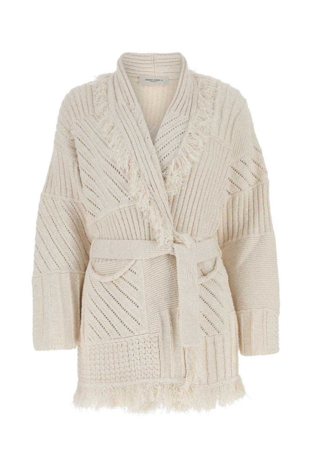 GOLDEN GOOSE TIED WAIST KNITTED CARDIGAN