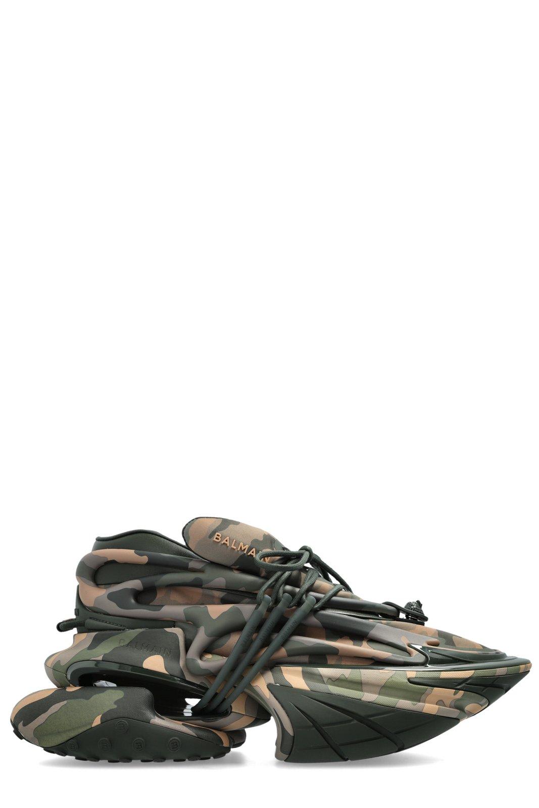 Balmain Unicorn Low Camouflage-print Trainers In Cachi