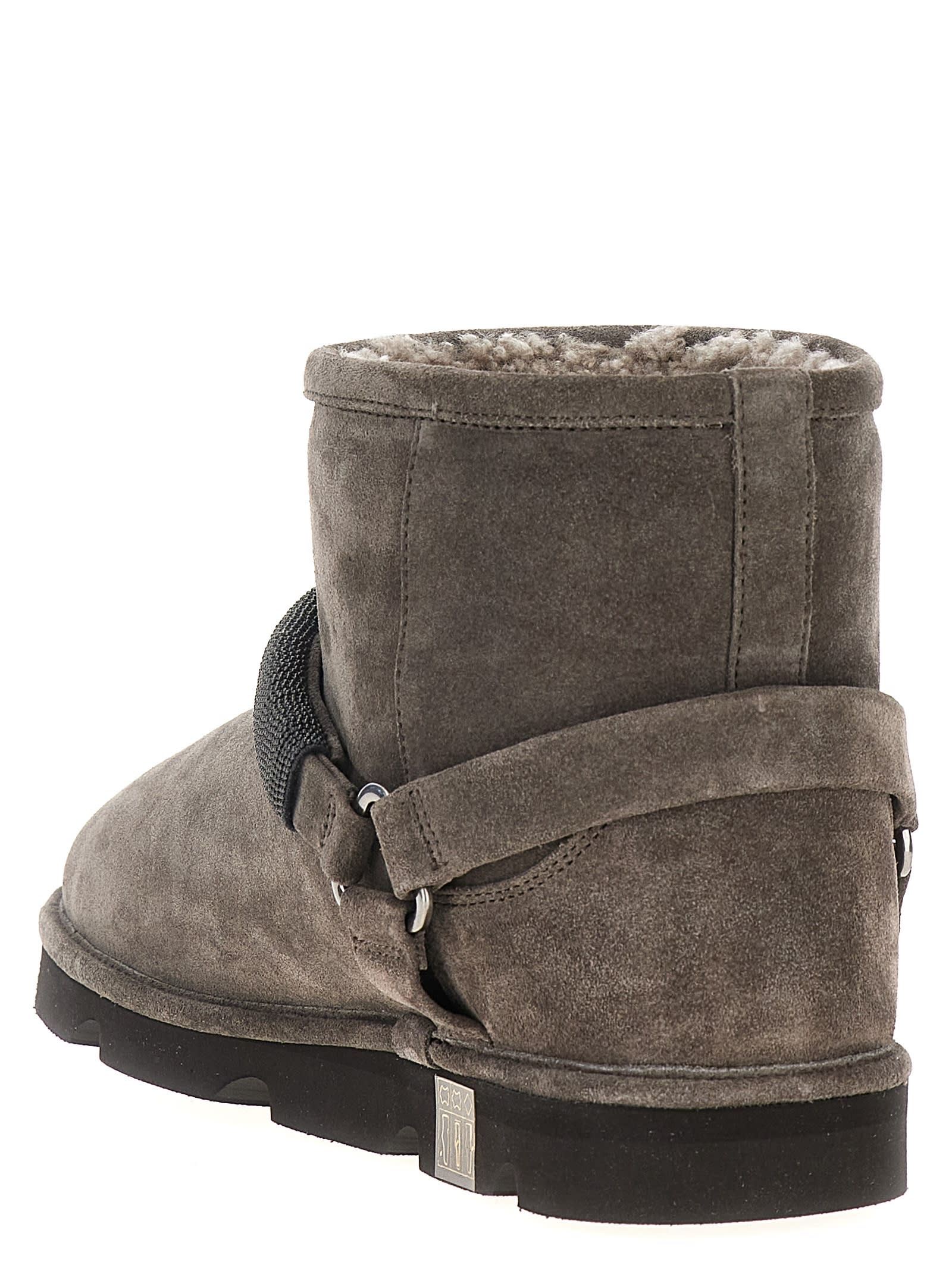 Shop Brunello Cucinelli Monile Ankle Boots In Gray