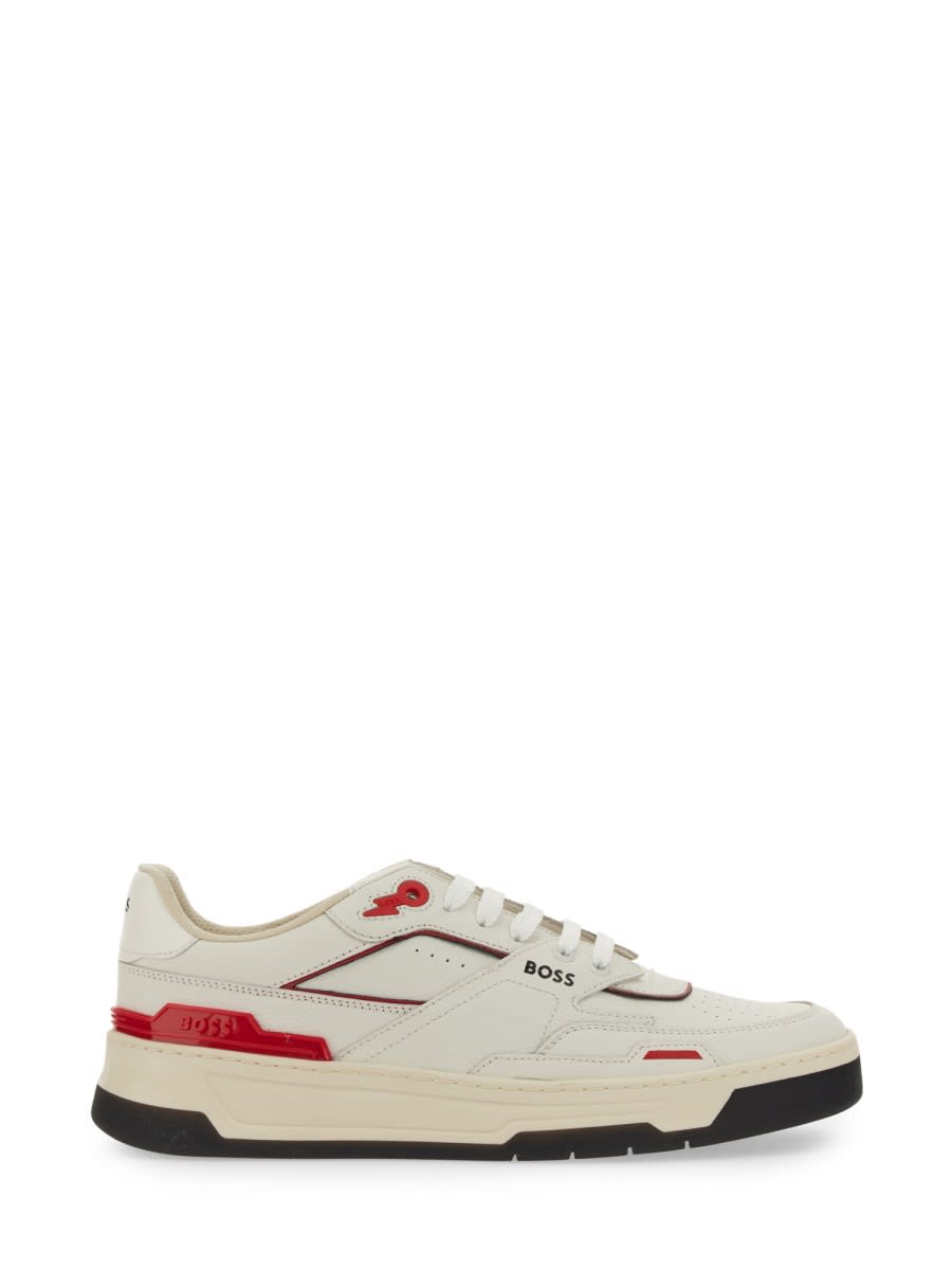 Shop Hugo Boss Basketball Style Sneakers In White