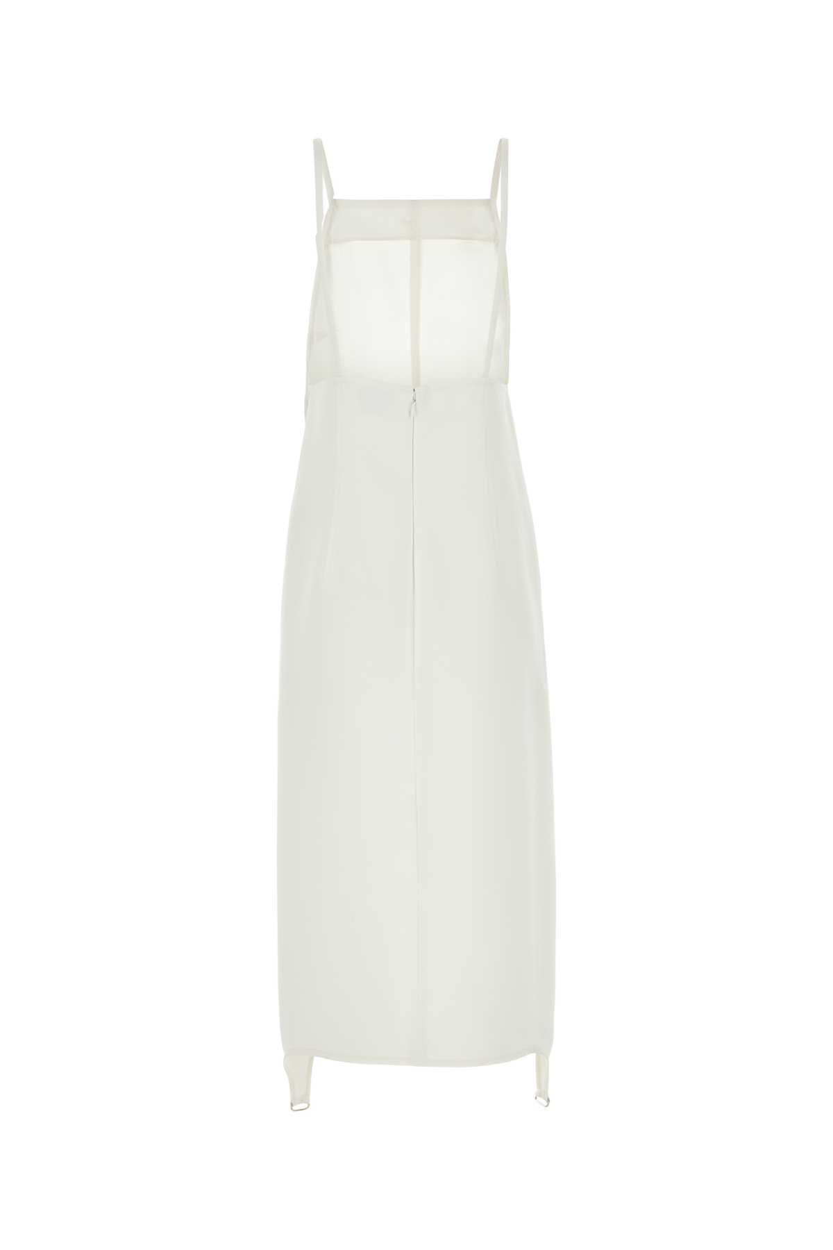 Courrèges White Twill Dress In 0001