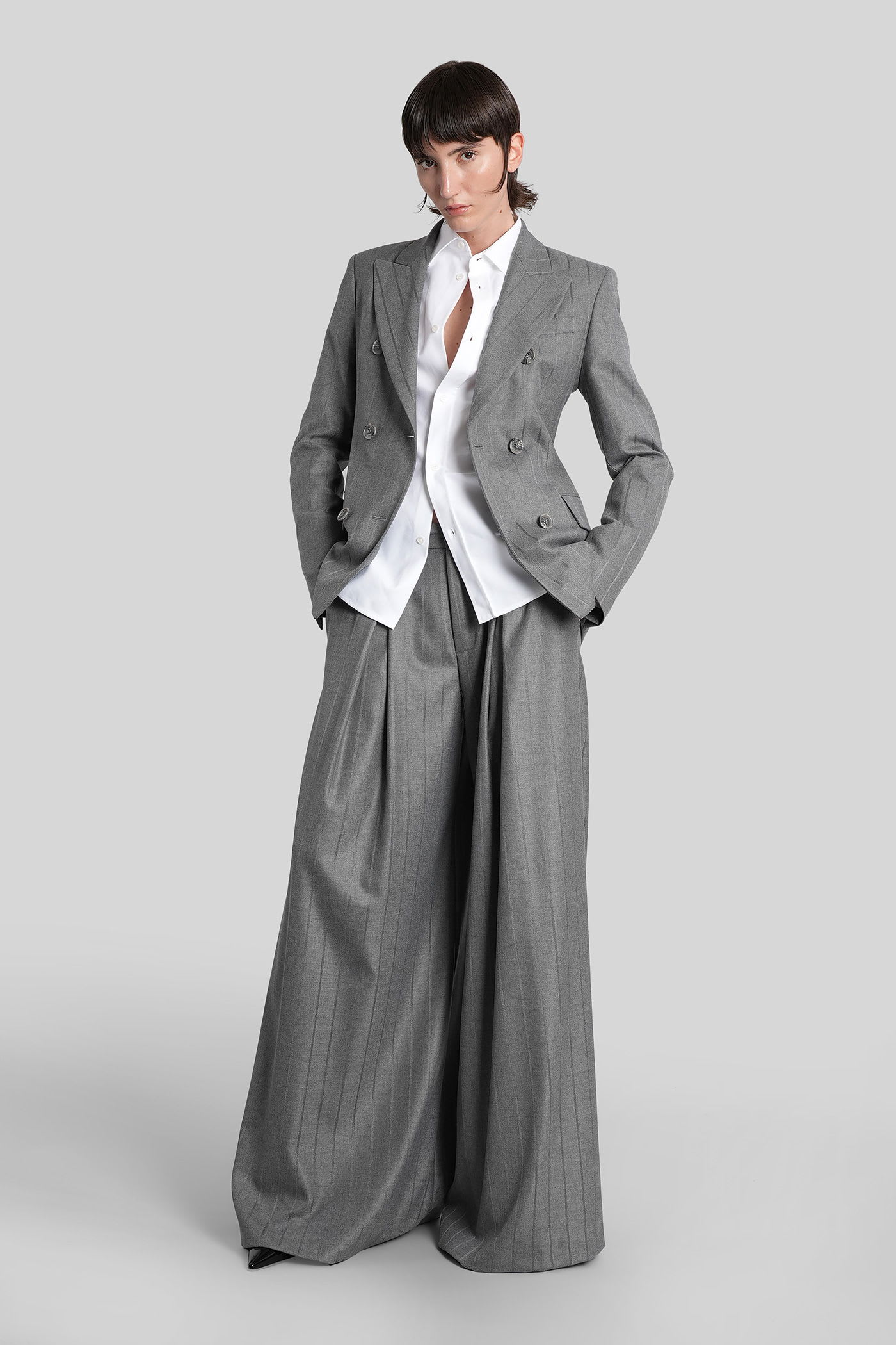 The Andamane Tara Pants In Grey Polyester In Gray