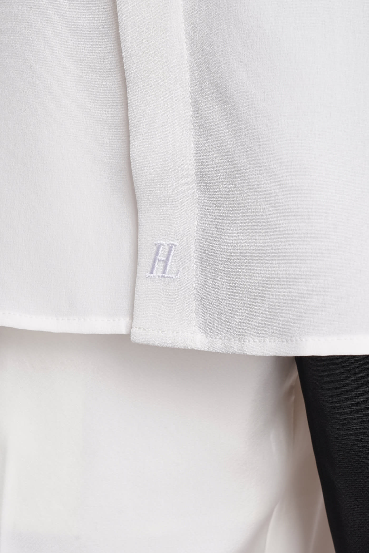 Shop Helmut Lang Shirt In White Silk In Beige
