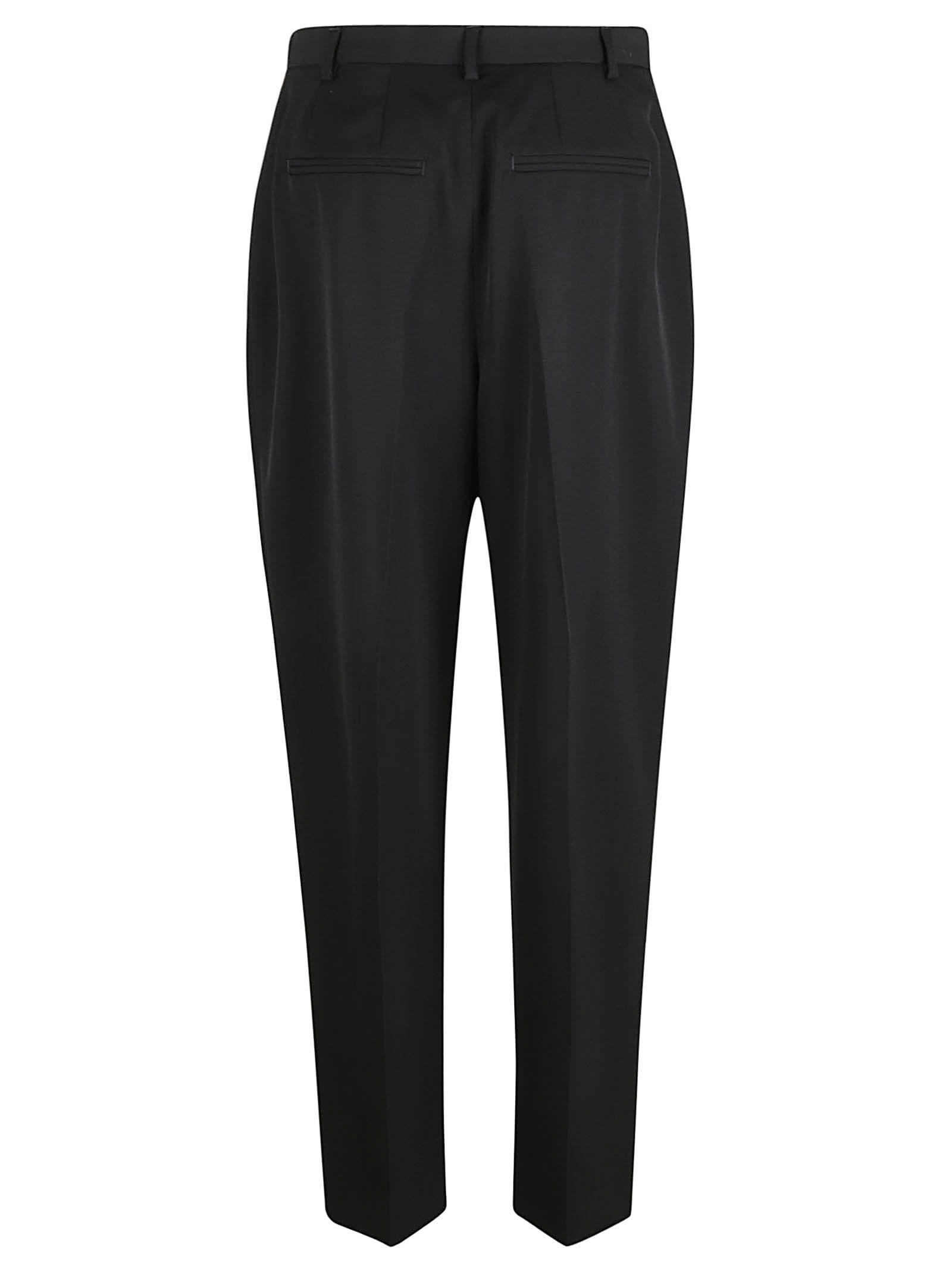 Shop Tory Burch Wool Twilled Tailored Trousers In Black