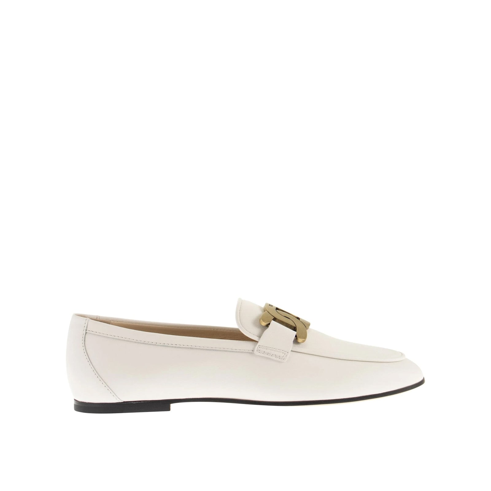 Shop Tod's Leather Loafers In White