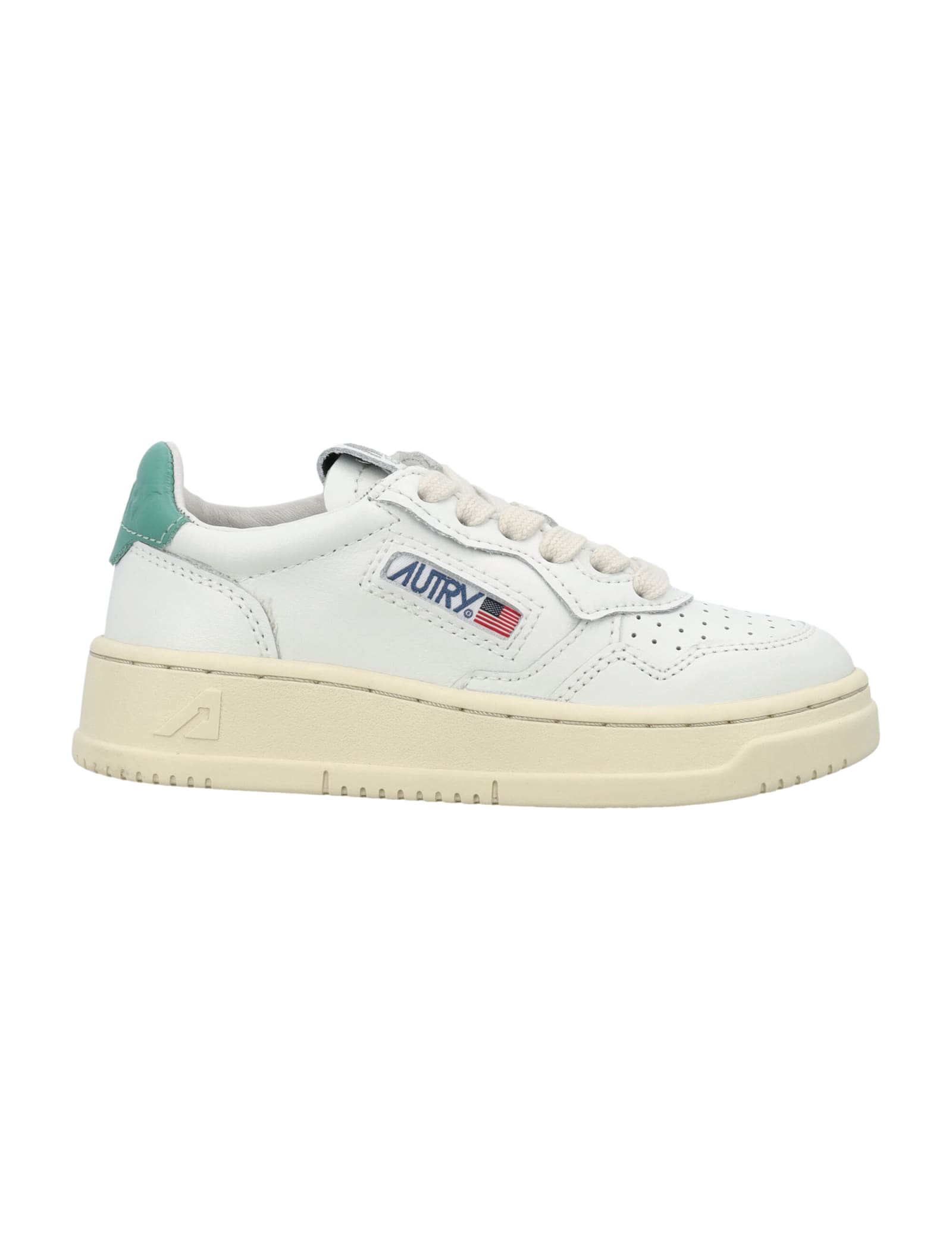 Shop Autry Medalist Kids Low-top Sneakers In White/green